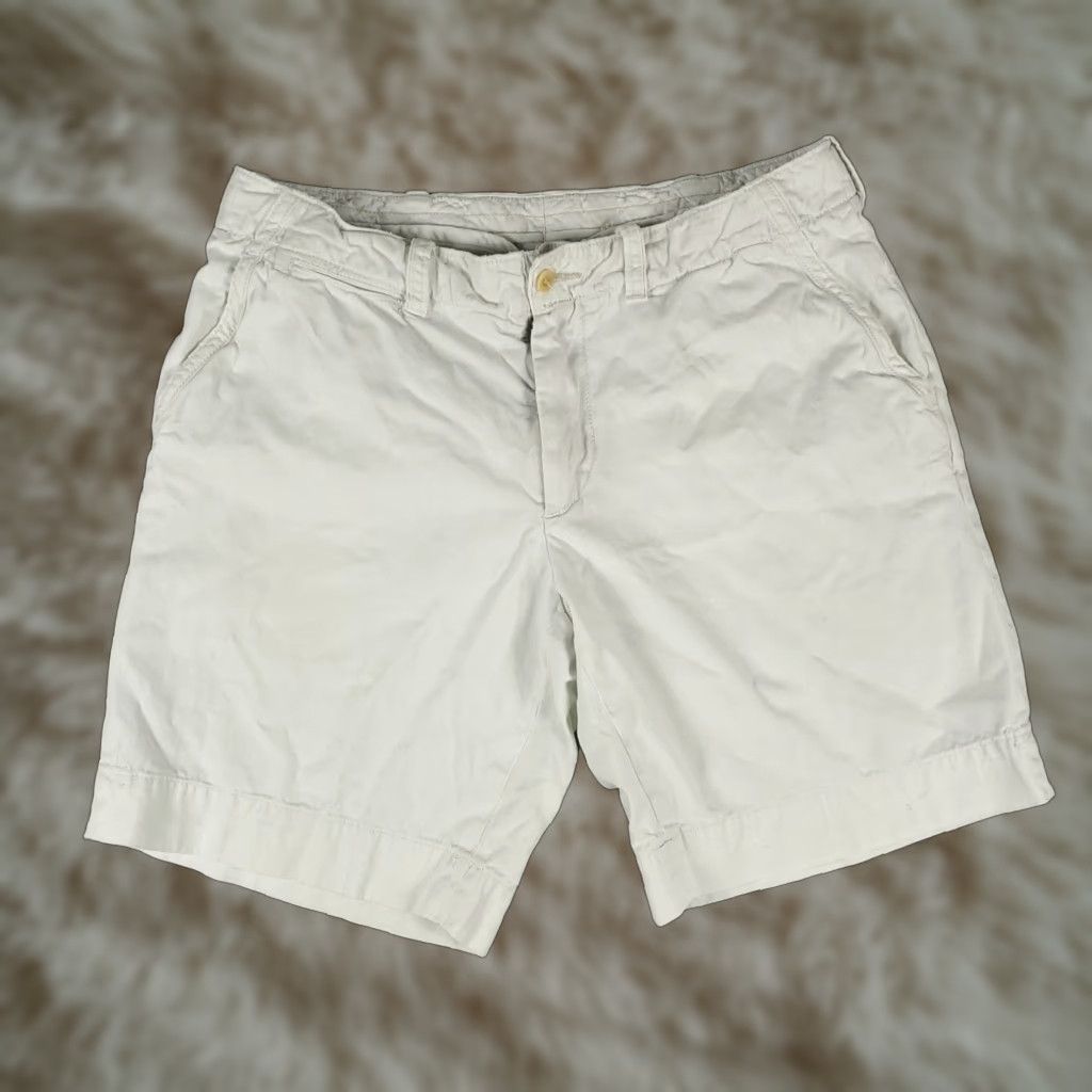 Ralph Lauren VINTAGE Ralph Lauren Shorts Men Size 35 White Flat Front Chino Casual Authentic American Size US 35 - 1 Thumbnail