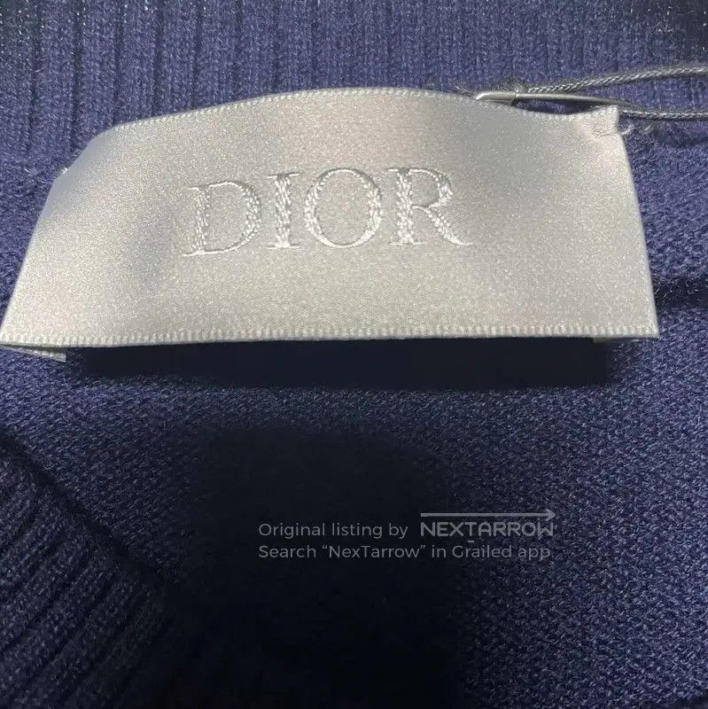 Dior Dior Navy Wool Sweater with Embroidery . Size US L / EU 52-54 / 3 - 3 Thumbnail