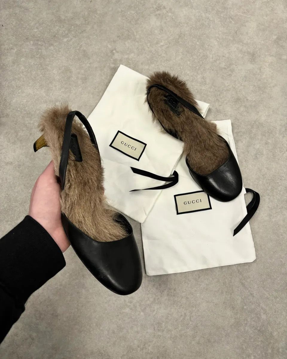 Gucci FW2014 Gucci Black Leather Heels with Swarovski Crystal Size US 9 / IT 39 - 1 Thumbnail