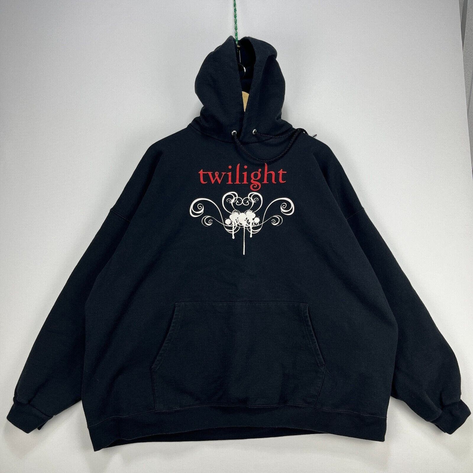 Image of Vintage Twilight Hoodie Movie Promo Edward Bella in Black, Men's (Size 2XL)