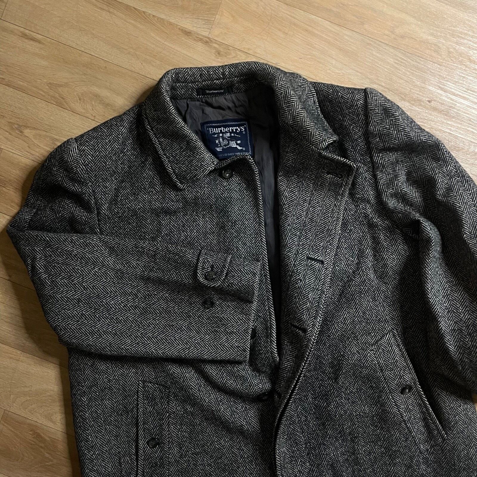 Burberry VINTAGE burberry trench coat tweed ALPACA WOOL overcoat mens Size US M / EU 48-50 / 2 - 1 Thumbnail