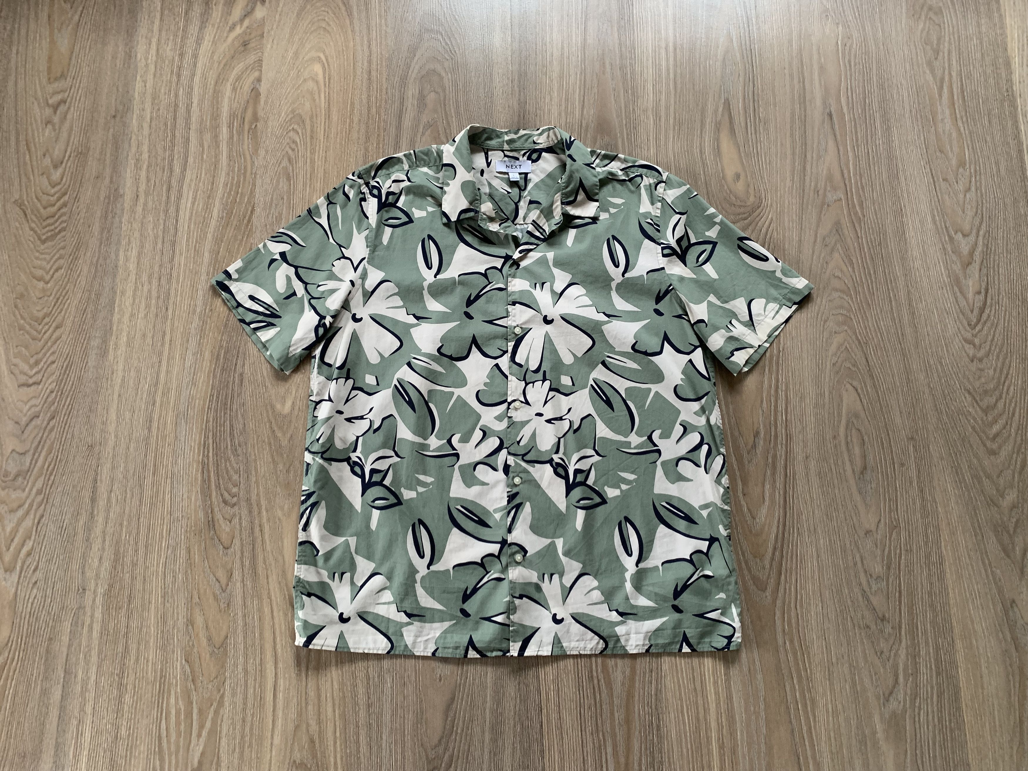 NEXT Next Green Hawaiian Shirt Size US L / EU 52-54 / 3 - 1 Thumbnail