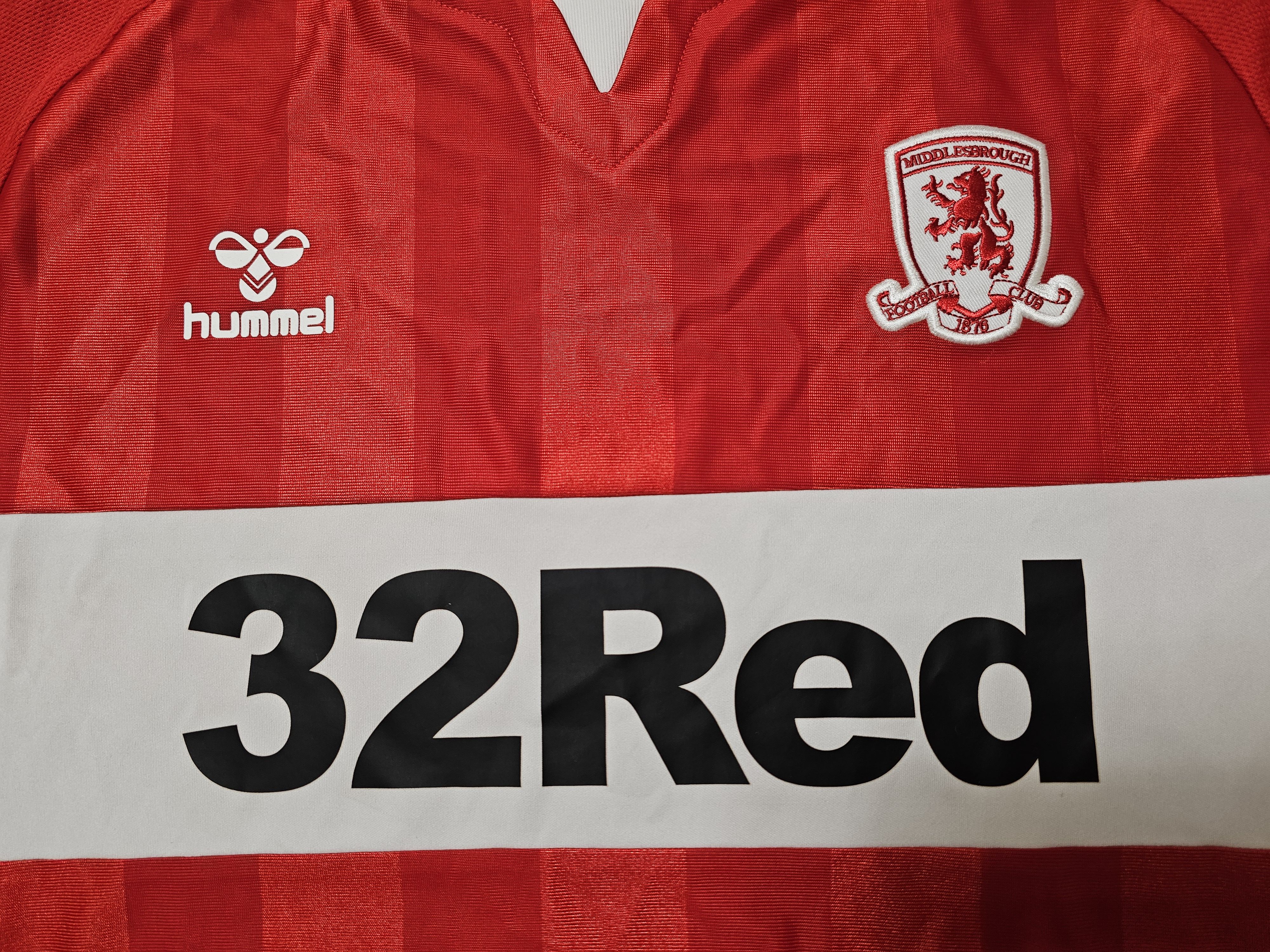Hummel MIDDLESBROUGH 2019 2020 HOME LONG FOOTBALL SOCCER JERSEY Size US M / EU 48-50 / 2 - 3 Thumbnail