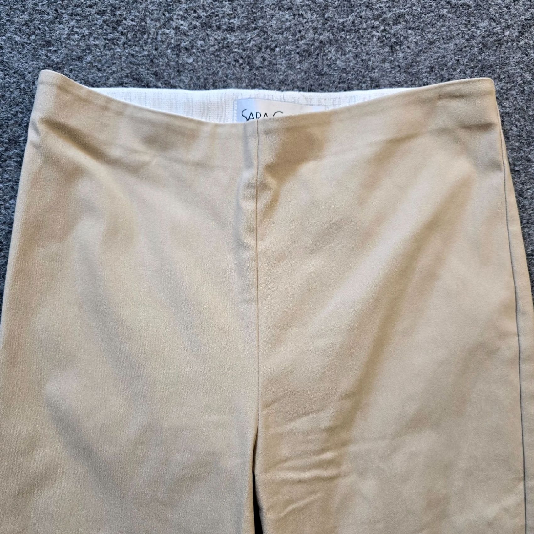 Vintage Sara Campbell Pants Womens XS Beige Capri Crop Tapered Stretch Casual Knit Vintage No Size 26" / US 2 / IT 38 - 3 Thumbnail