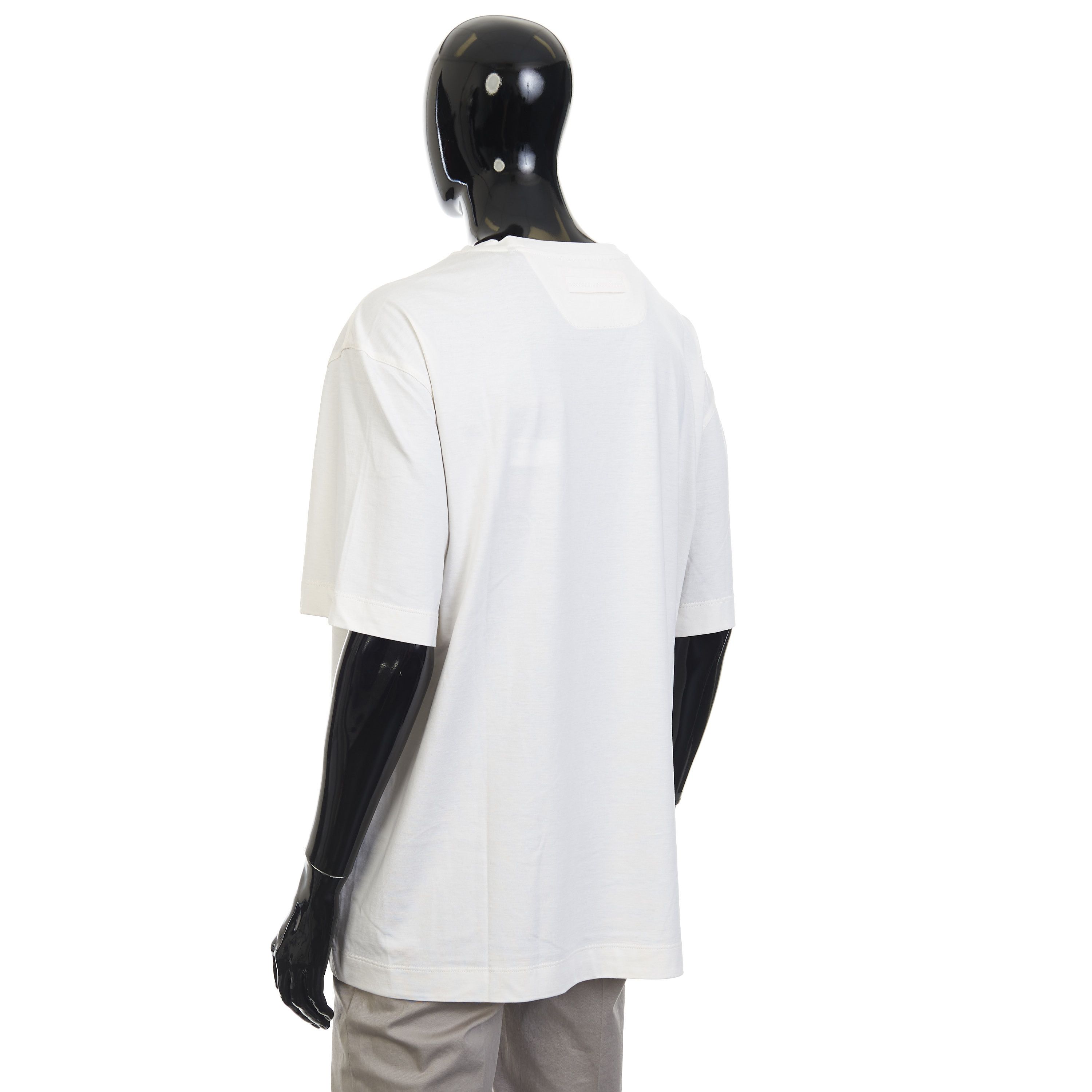 Ermenegildo Zegna White Silk & Cotton Crewneck Tshirt 3XL Size US XXL / EU 58 / 5 - 4 Thumbnail