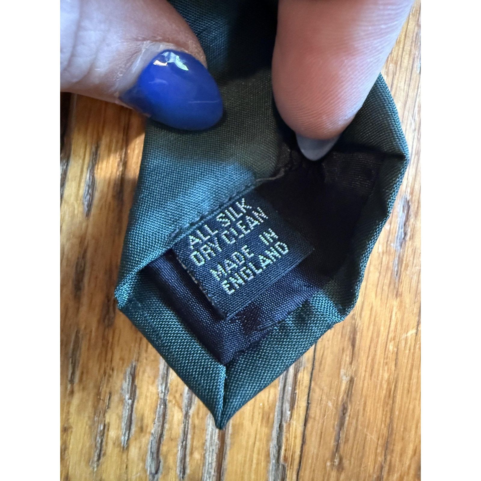 Burberry Burberrys Tie Mens Green Silk Classic Vintage Style Size ONE SIZE - 4 Thumbnail