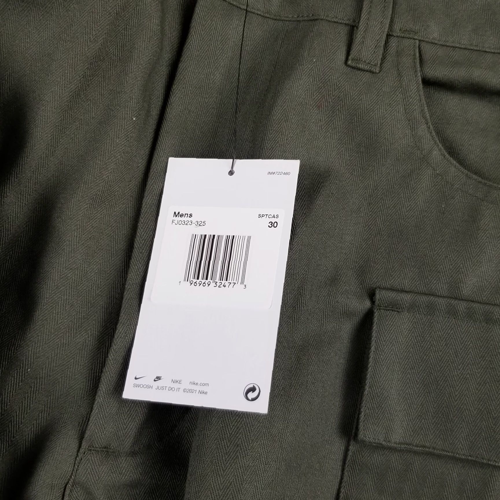 Nike Nike Cargo Pants Men 30 Green Military Twill Cotton Straight Leg Cargo Pants Mens Size US 30 / EU 46 - 2 Thumbnail