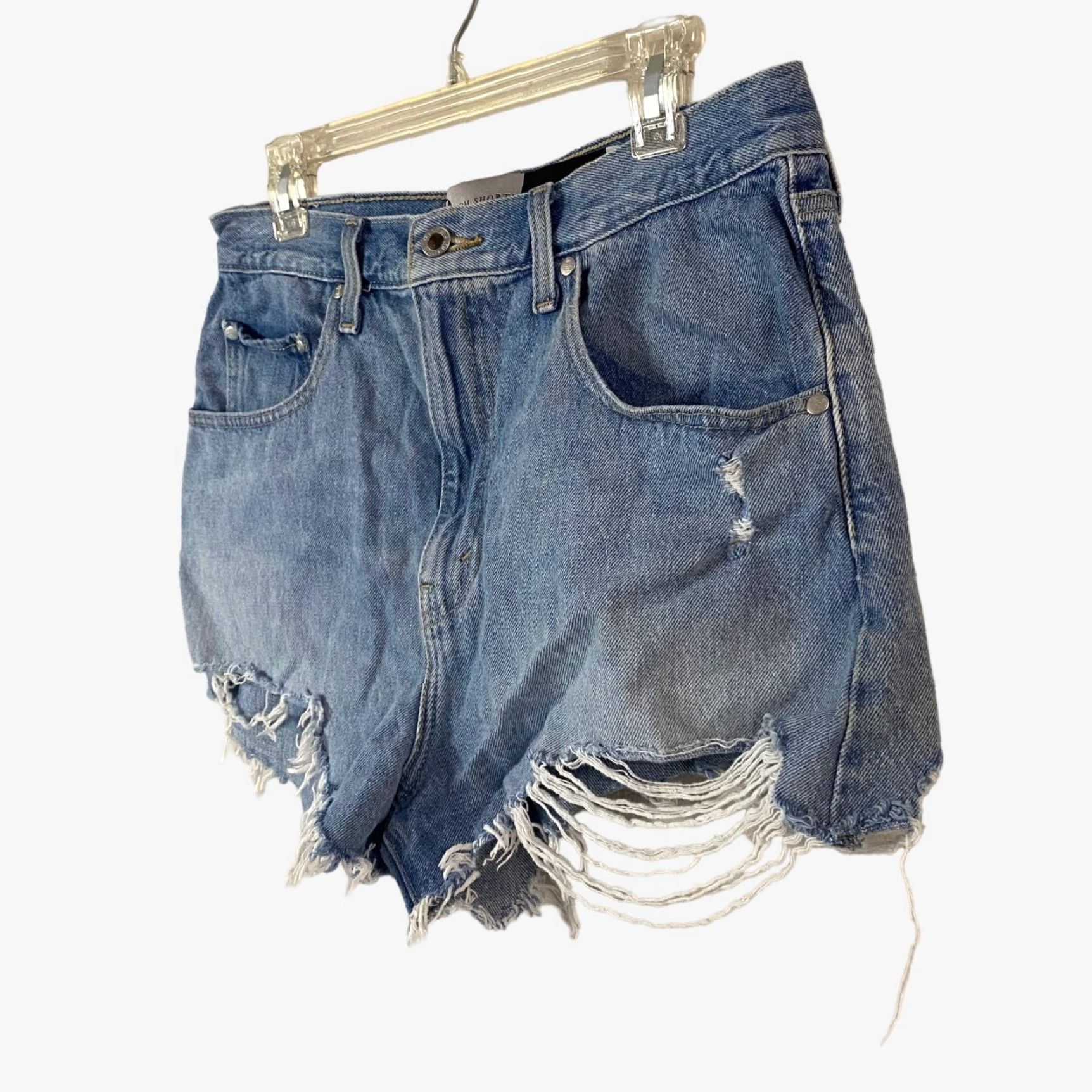 Levi's VINTAGE Levi's Silver Tab Blue Denim Cutoff Mom Shorts High Waist Womens 31 Inseam 3 in 5-Pocket Design Blue Size 24" / US 00 / IT 34 - 2 Thumbnail