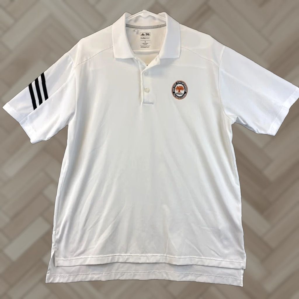 Adidas Adidas Men's White & Black Short Sleeve Polo Golf Shirt Size Medium/ 87-67 Size US M / EU 48-50 / 2 - 1 Thumbnail
