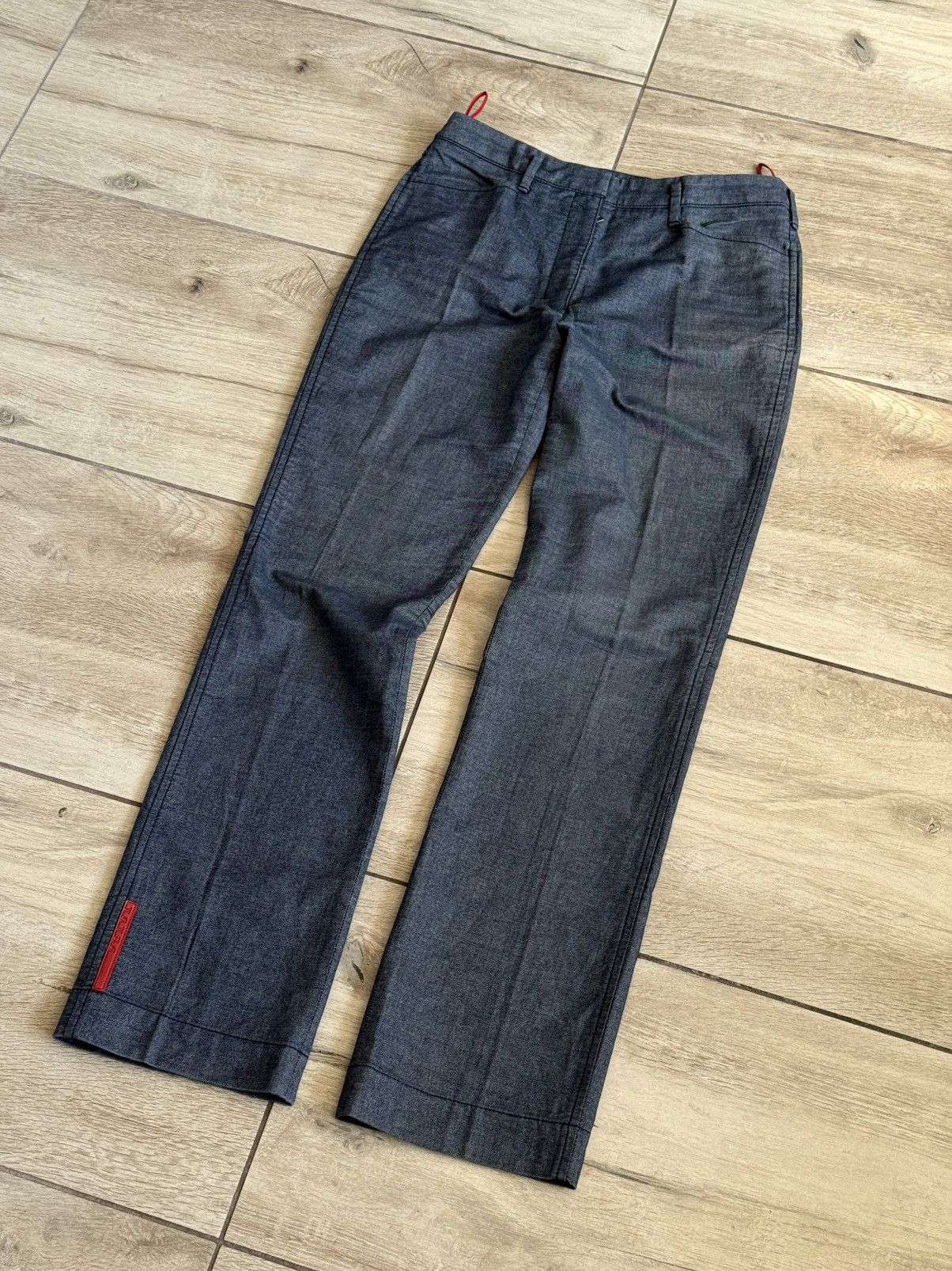 Prada Woman's Prada Red Tab Gray Denim Light Pant Size 42 Size 28" / US 6 / IT 42 - 2 Thumbnail