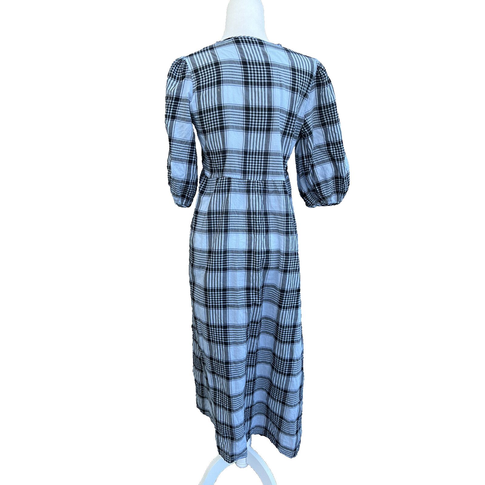 Zara Zara Plaid maxi cottage v-neck dress 3/4sleeve XS A000257 Size XS / US 0-2 / IT 36-38 - 4 Thumbnail