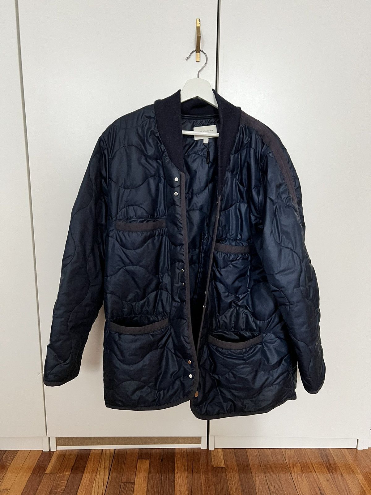 Image of Public School 2018 Quilted Bomber With Snaps in Blue, Men's (Size XL)