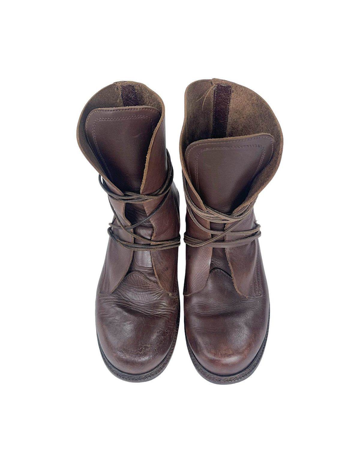 Dirk Bikkembergs AW94/95 Lace Through Heel Leather Boots Size US 9.5 / EU 42-43 - 3 Thumbnail