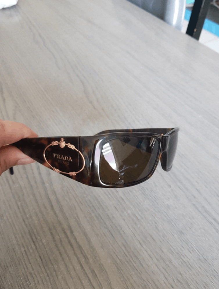 Prada × Vintage PRADA Sunglasses Rectangle Wrap Shield Star Flame Size ONE SIZE - 1 Thumbnail