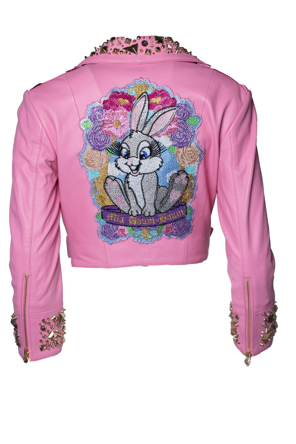 Philipp Plein Philipp Plein, Pink Disney cropped leather biker Size S / US 4 / IT 40 - 2 Thumbnail