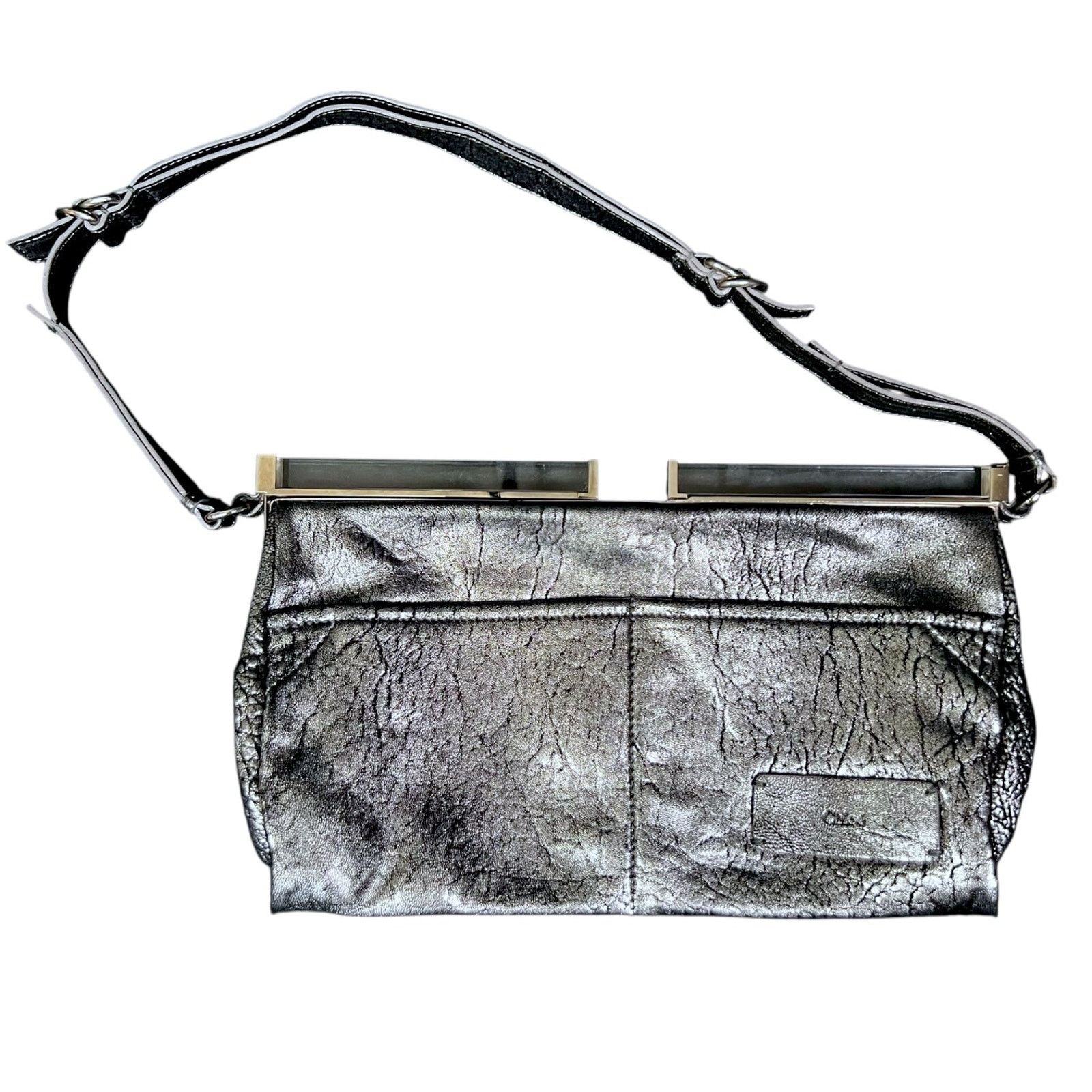 Chloe Chloe Plexi Leather Clutch Handbag Rare Y2k $1,495 Retail Size ONE SIZE - 1 Thumbnail