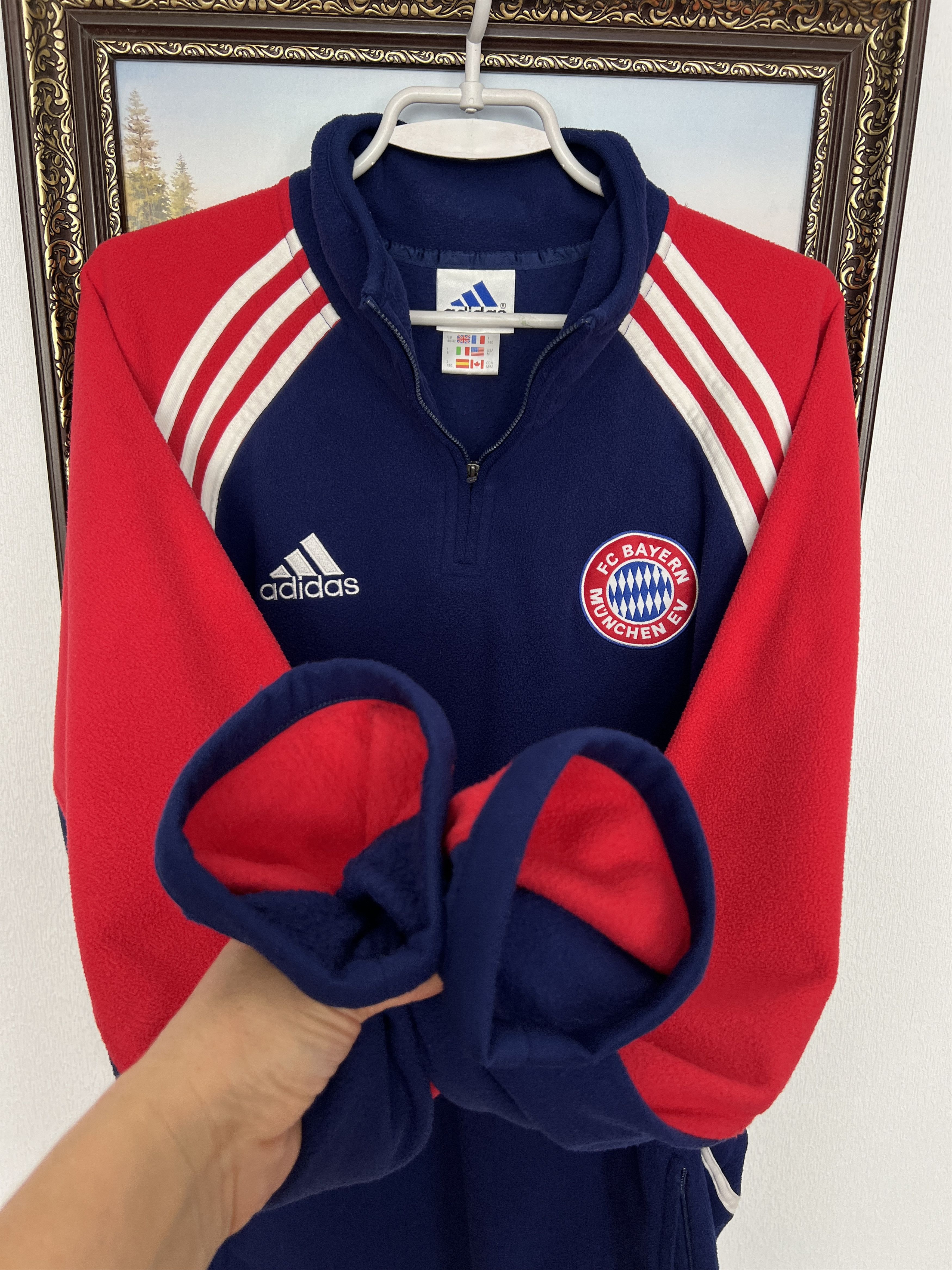 Adidas Baytern Munich Football Jacket Fleece Soccer Track Top Size US M / EU 48-50 / 2 - 6 Thumbnail