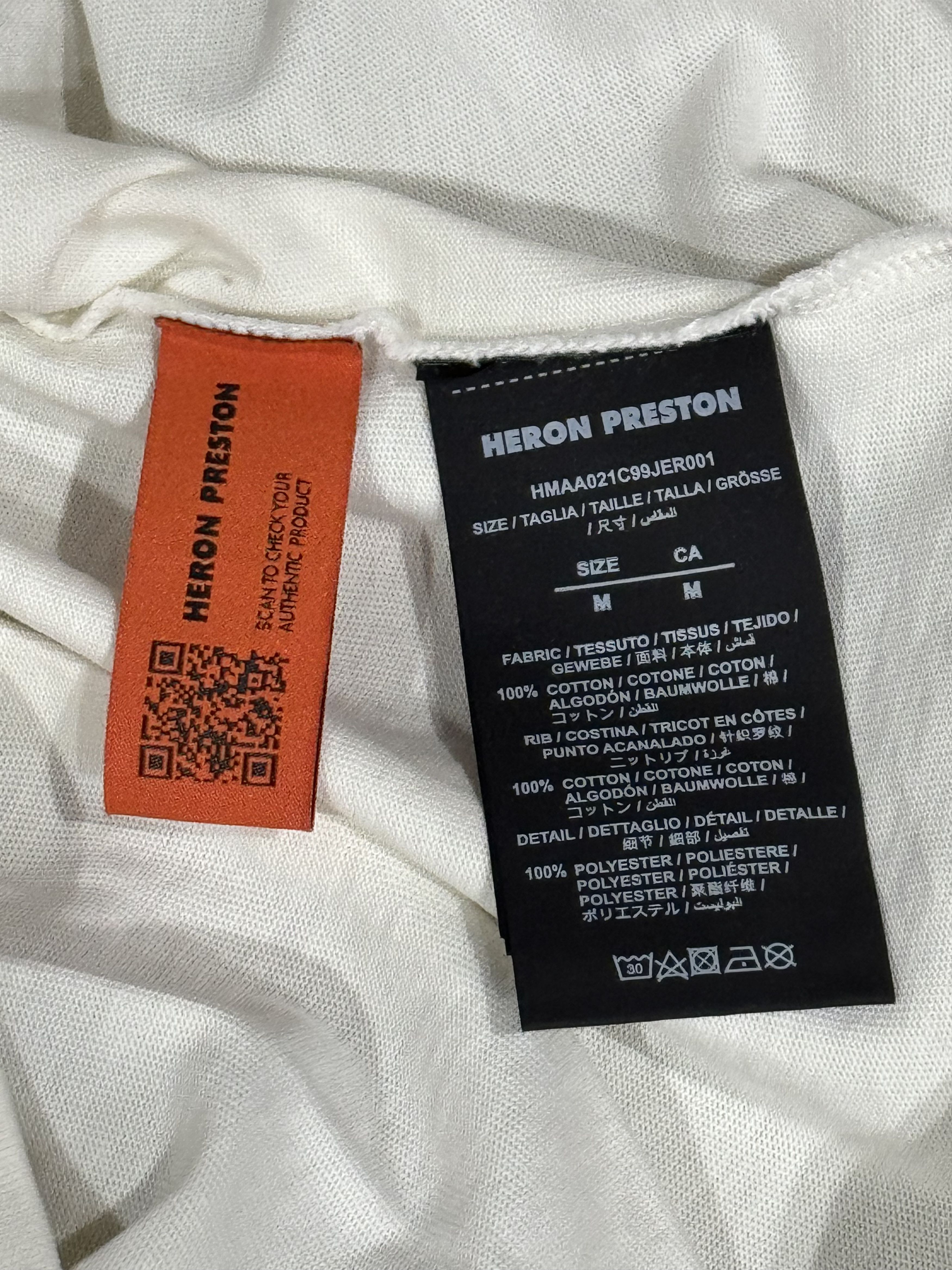 Heron Preston Heron Preston CTNMB Short-Sleeve Turtleneck White/Black Size US M / EU 48-50 / 2 - 11 Thumbnail
