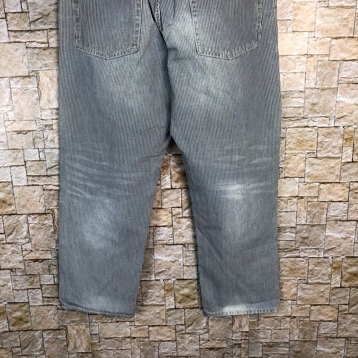 GU GU Grey Stripe Casual Pants #A346 Size US 33 - 16 Thumbnail