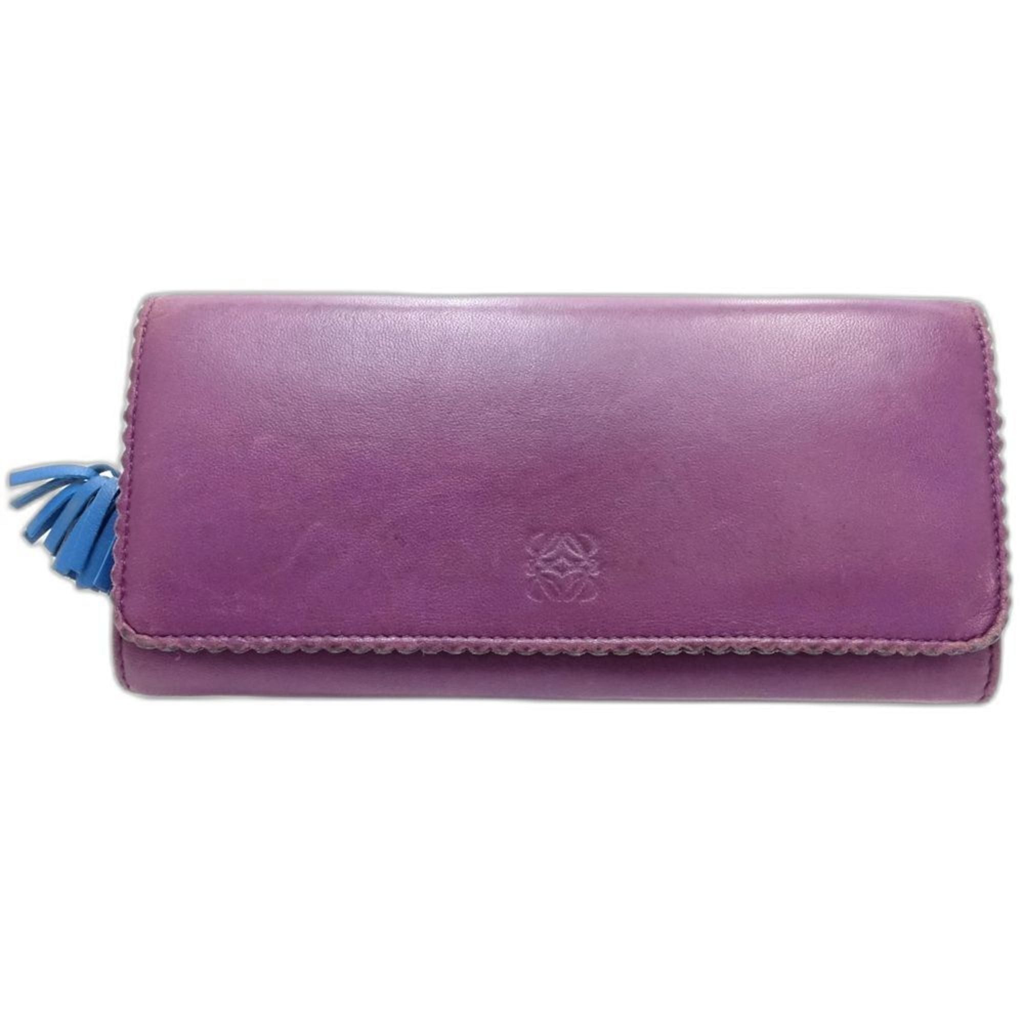 Loewe LOEWE Long Wallet 101111 Round Nappa Leather Purple Women's 181849 Size ONE SIZE - 1 Thumbnail
