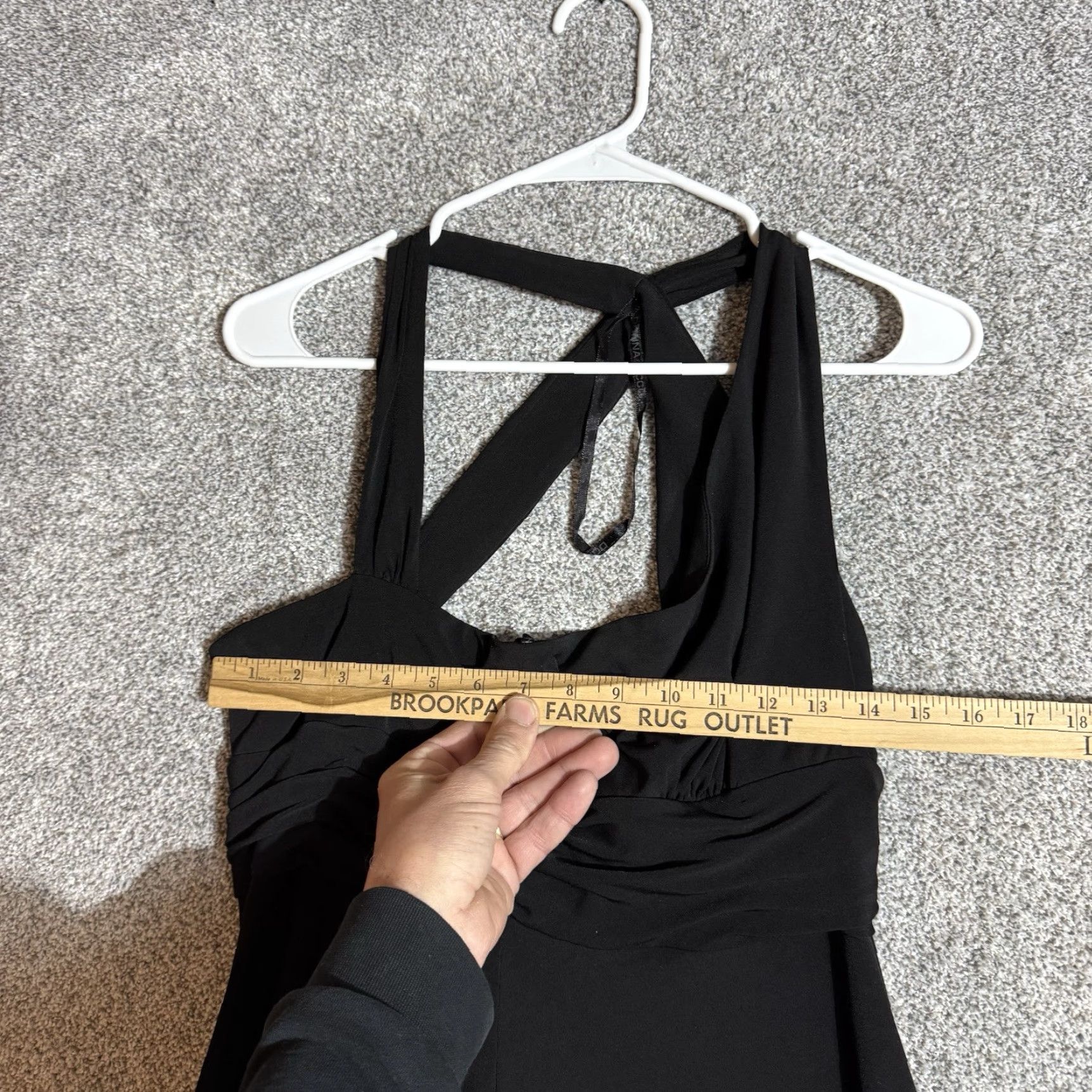 Vintage Donna Ricco Maxi Dress Women's 12 Black Sleeveless Scoop Neck Pullover Party Cocktail 92% Polyester 8% Spandex Size XL / US 12-14 / IT 48-50 - 2 Thumbnail