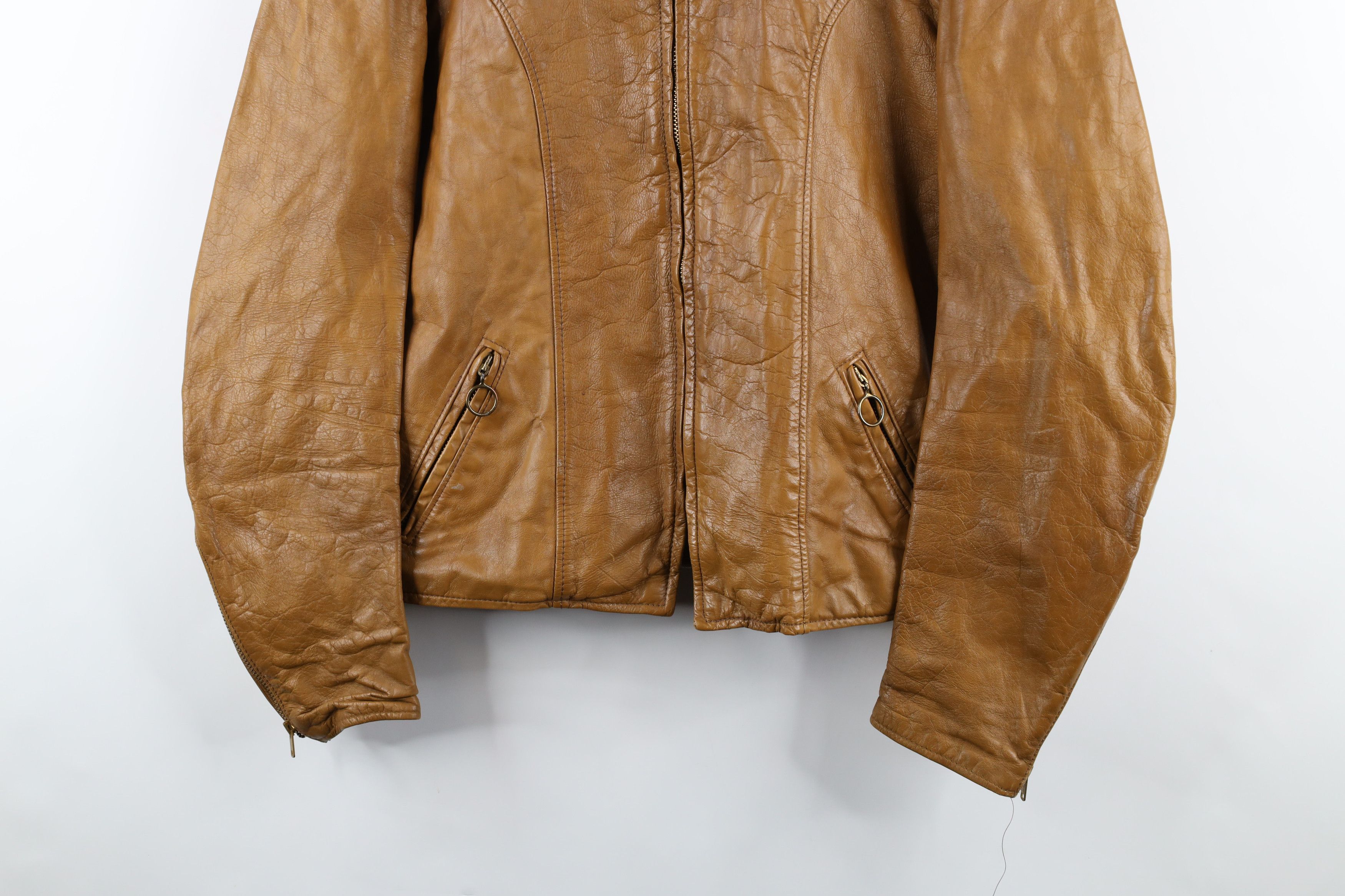 Vintage Vintage 50s Brooks Leather Cafe Racer Bomber Jacket USA Size US L / EU 52-54 / 3 - 3 Thumbnail