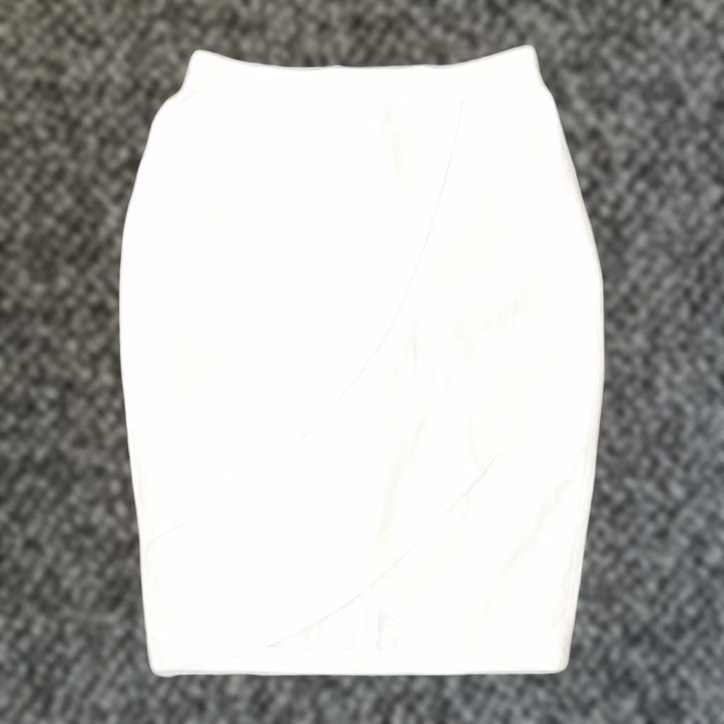 Vintage VINTAGE Womens A-Line Skirt IT 44 Medium W30 White Cotton WQ05 Skirt Womens M IT 44 Medium W30 White Cotton No Pattern Zip Designer casual 90s? Size 32" / US 10 / IT 46 - 1 Thumbnail