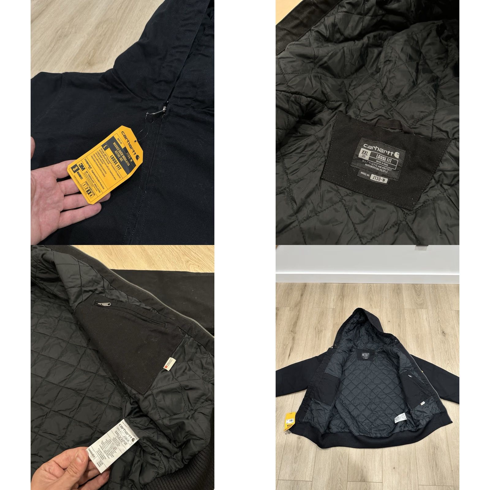 Carhartt NWT Carhartt J140-W Women’s 2XL Black Quilted Lined Hooded Jacket Size XXL / US 16-18 / IT 52-54 - 8 Thumbnail