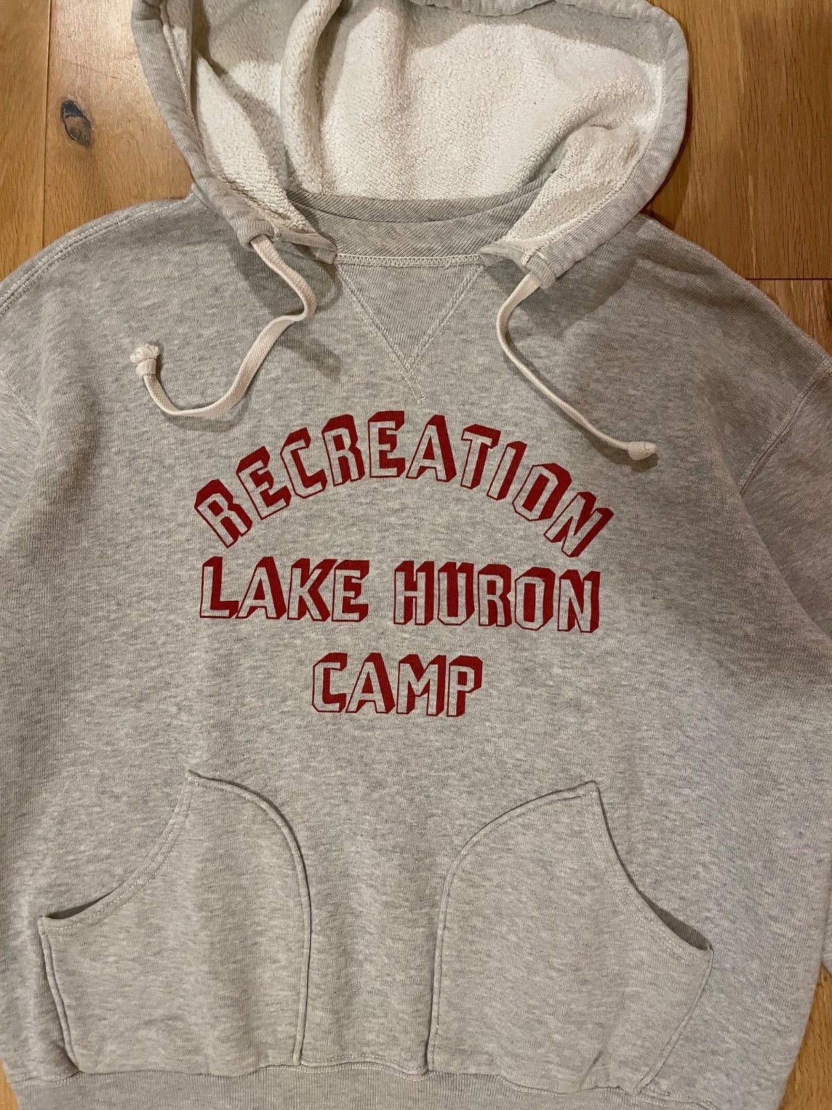 The Real McCoy's Hoodie Stencil Print Grey Medium