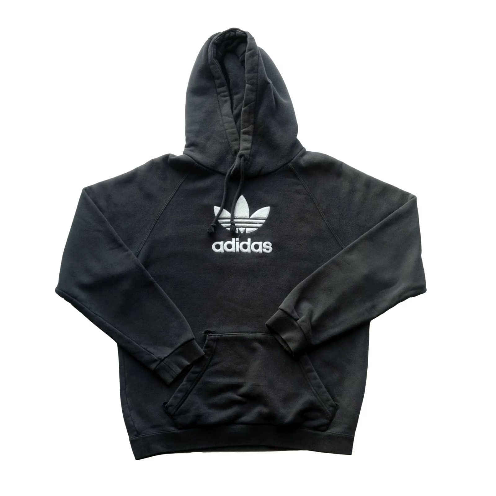 Adidas VINTAGE ADIDAS TREFOIL HOODIE BLACK SWEATSHIRT 90s Y2K CORE MENs S Size US S / EU 44-46 / 1 - 2 Thumbnail
