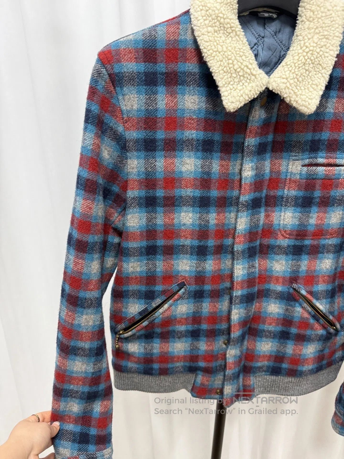 Undercover Undercover Checked Shearling Collar Jacket. Size US L / EU 52-54 / 3 - 2 Thumbnail