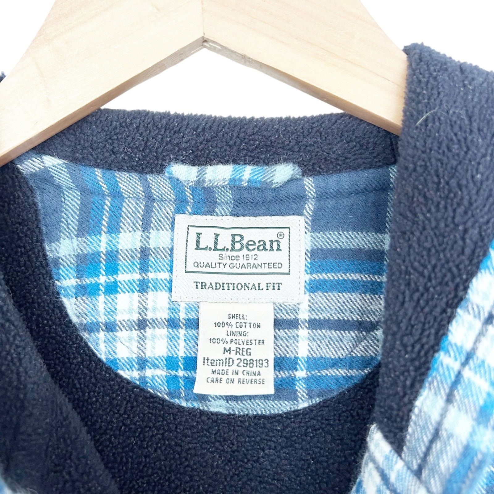L.L. Bean LL Bean Blue Plaid Flannel Shacket Button Down Sz M Size US M / EU 48-50 / 2 - 2 Thumbnail