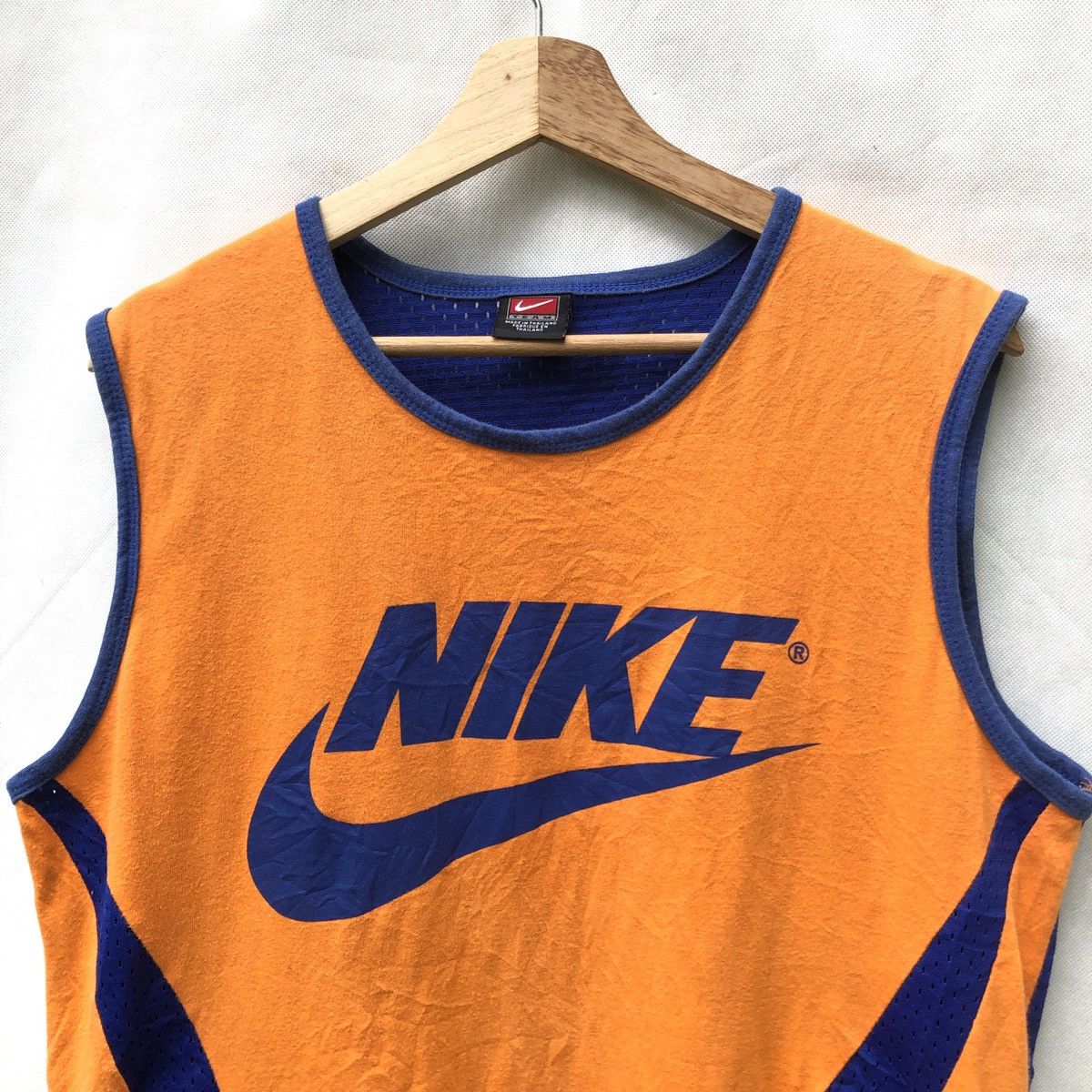 Rare! 90s Nike Swoosh Logo Back Hit Cotton/Mesh Tank