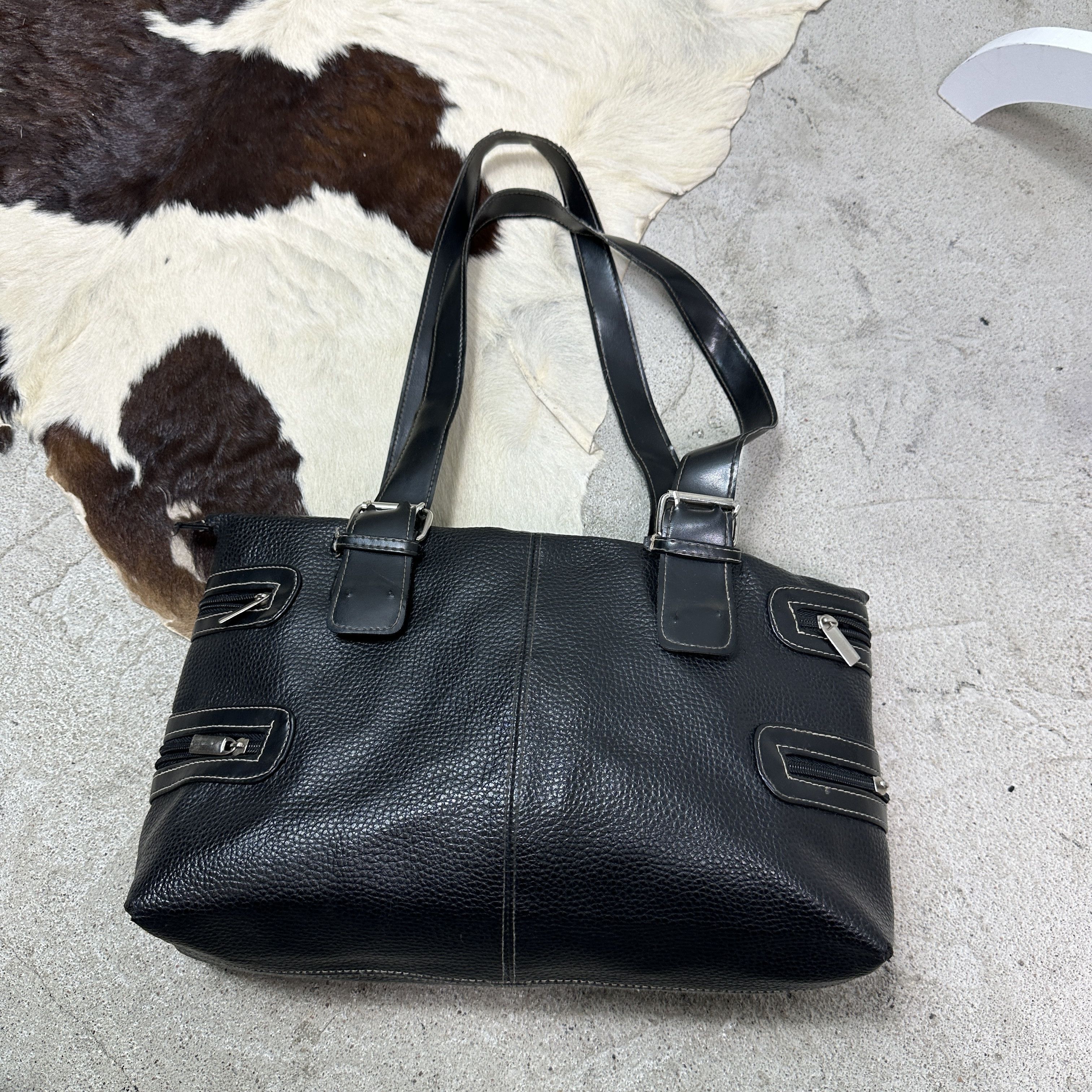 Vintage Vintage Avant Garde Leather Zippers Bag Y2K Size ONE SIZE - 9 Thumbnail