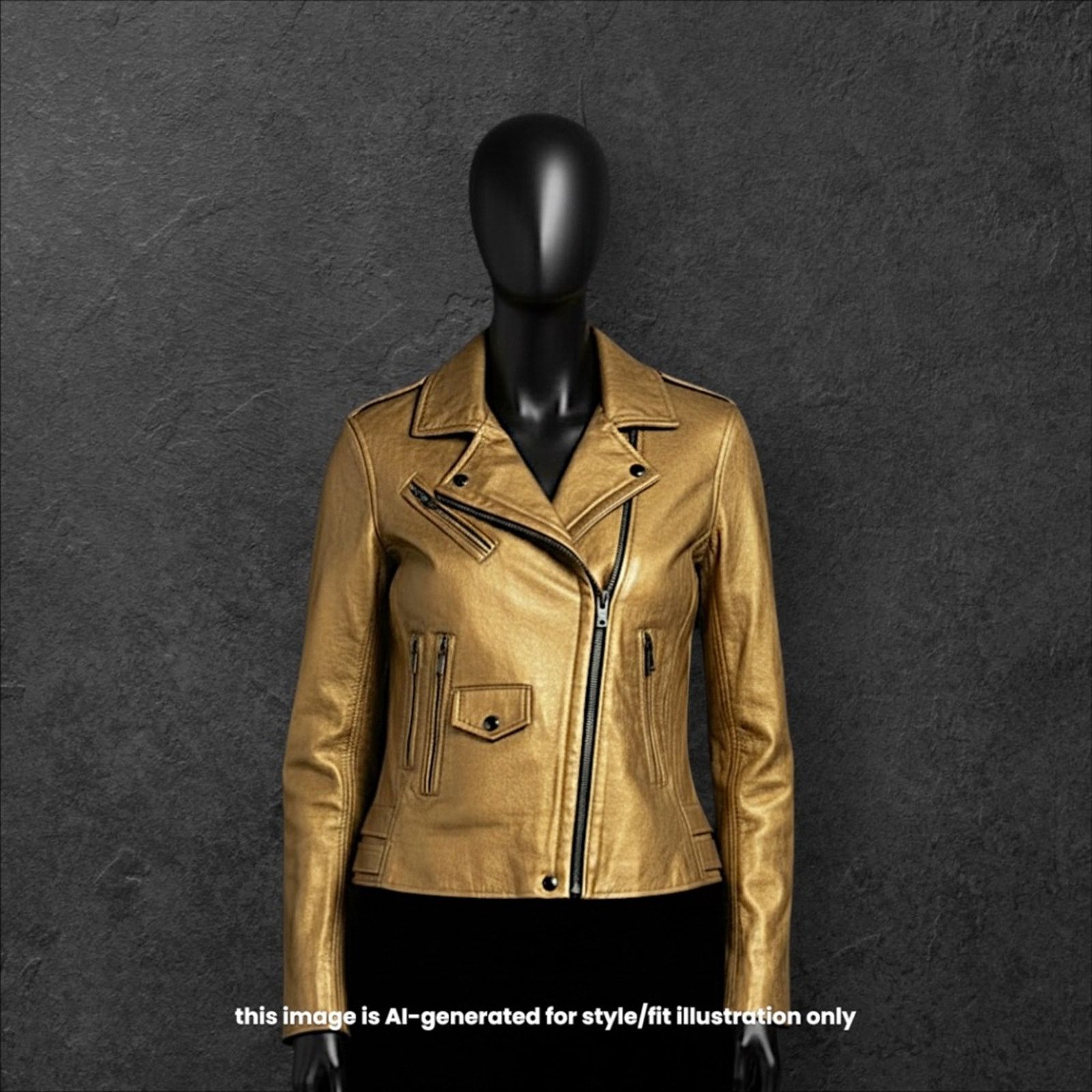 Iro IRO Paris Gold Metallic Leather Moto Jacket Lambskin Size M / US 6-8 / IT 42-44 - 1 Thumbnail