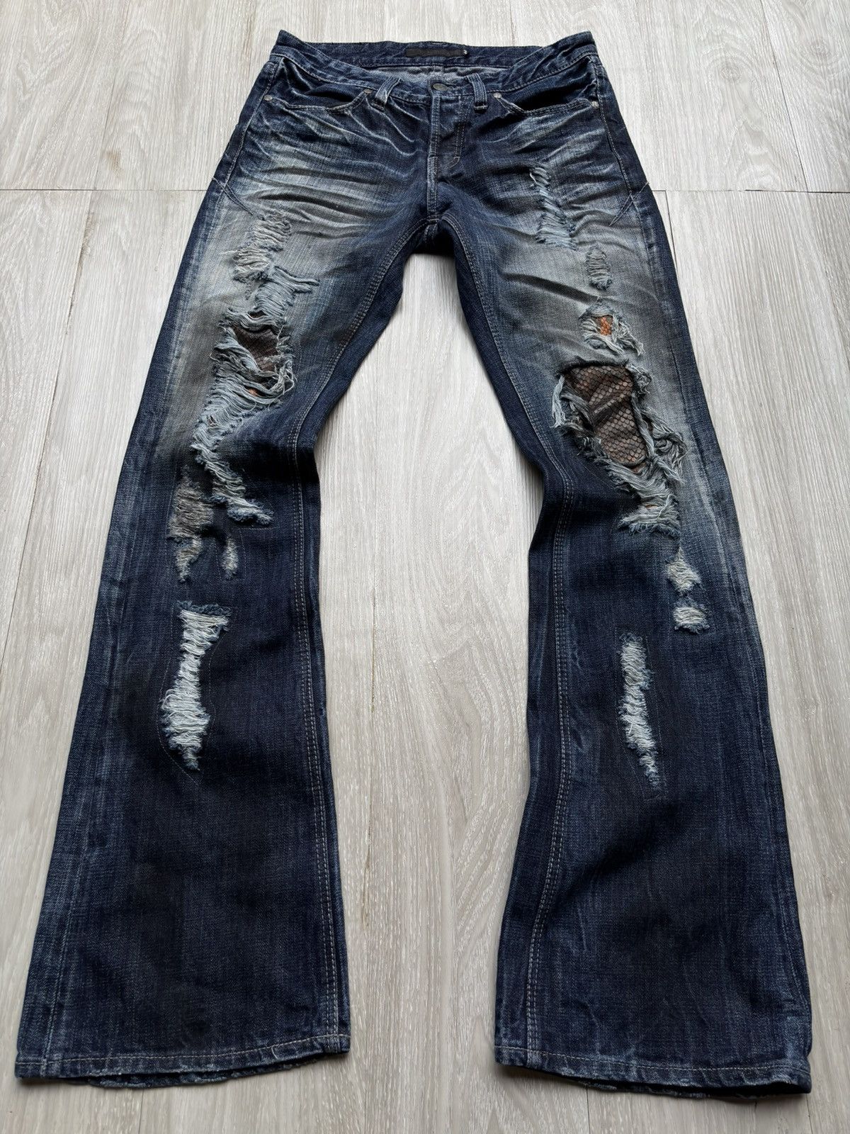 FUGA distressed flare jeans