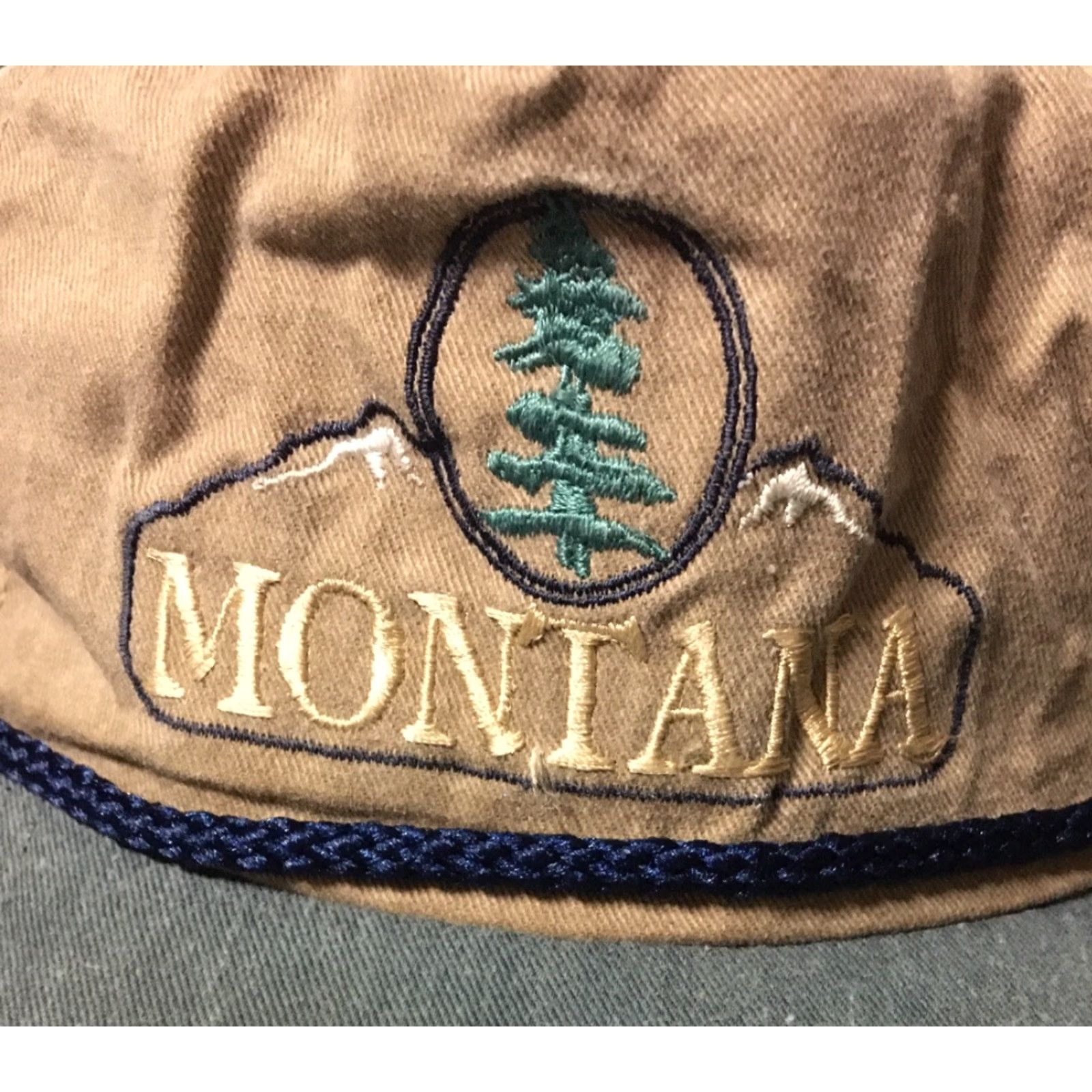 Vintage Vtg 80s Montana Faded Strapback Hat USA Trucker Biker Grunge Punk Skate 90s City Size ONE SIZE - 2 Thumbnail
