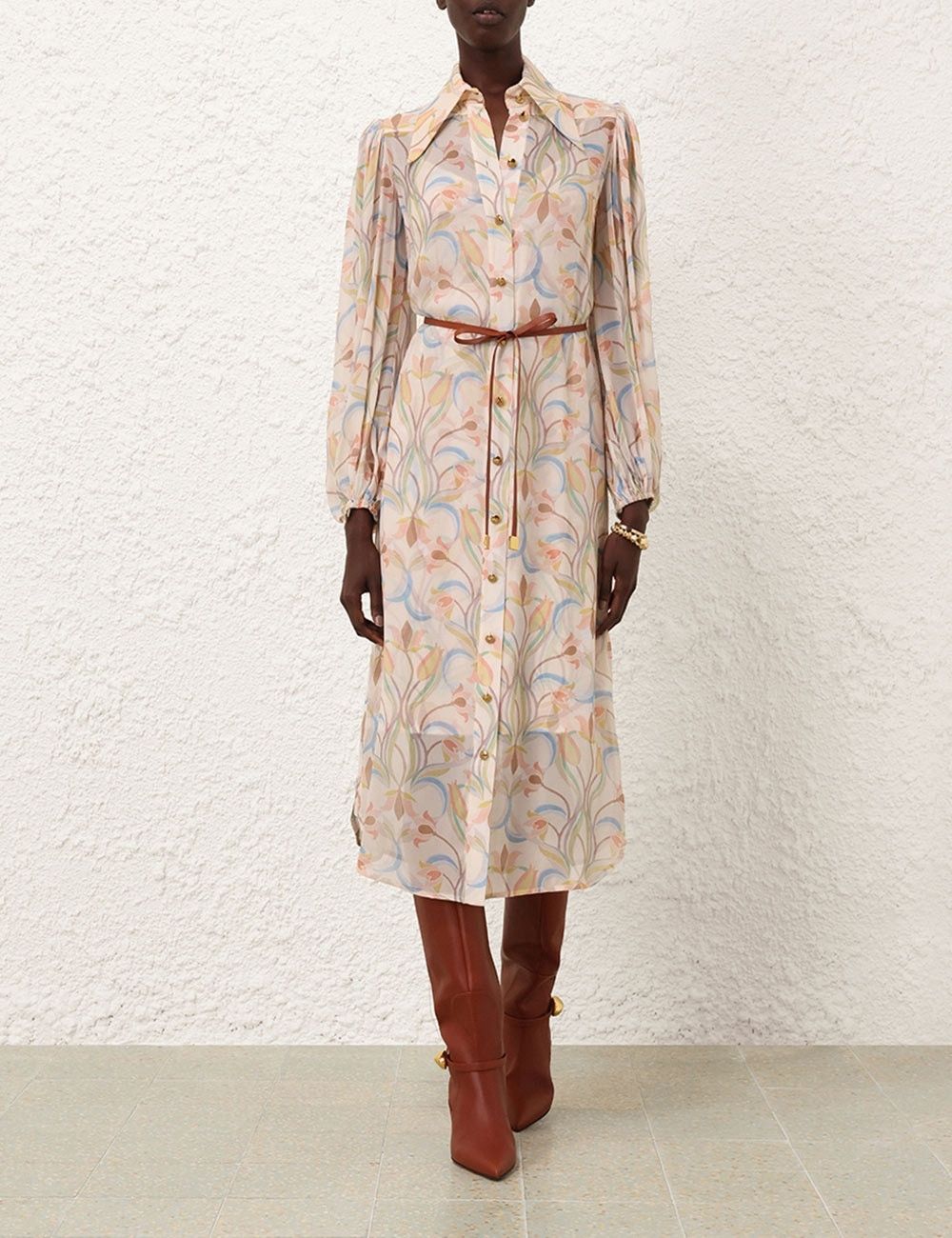 Zimmermann oc11z0825 Pavilion Midi Tunic Dress in Multicolor Size M / US 6-8 / IT 42-44 - 8 Thumbnail