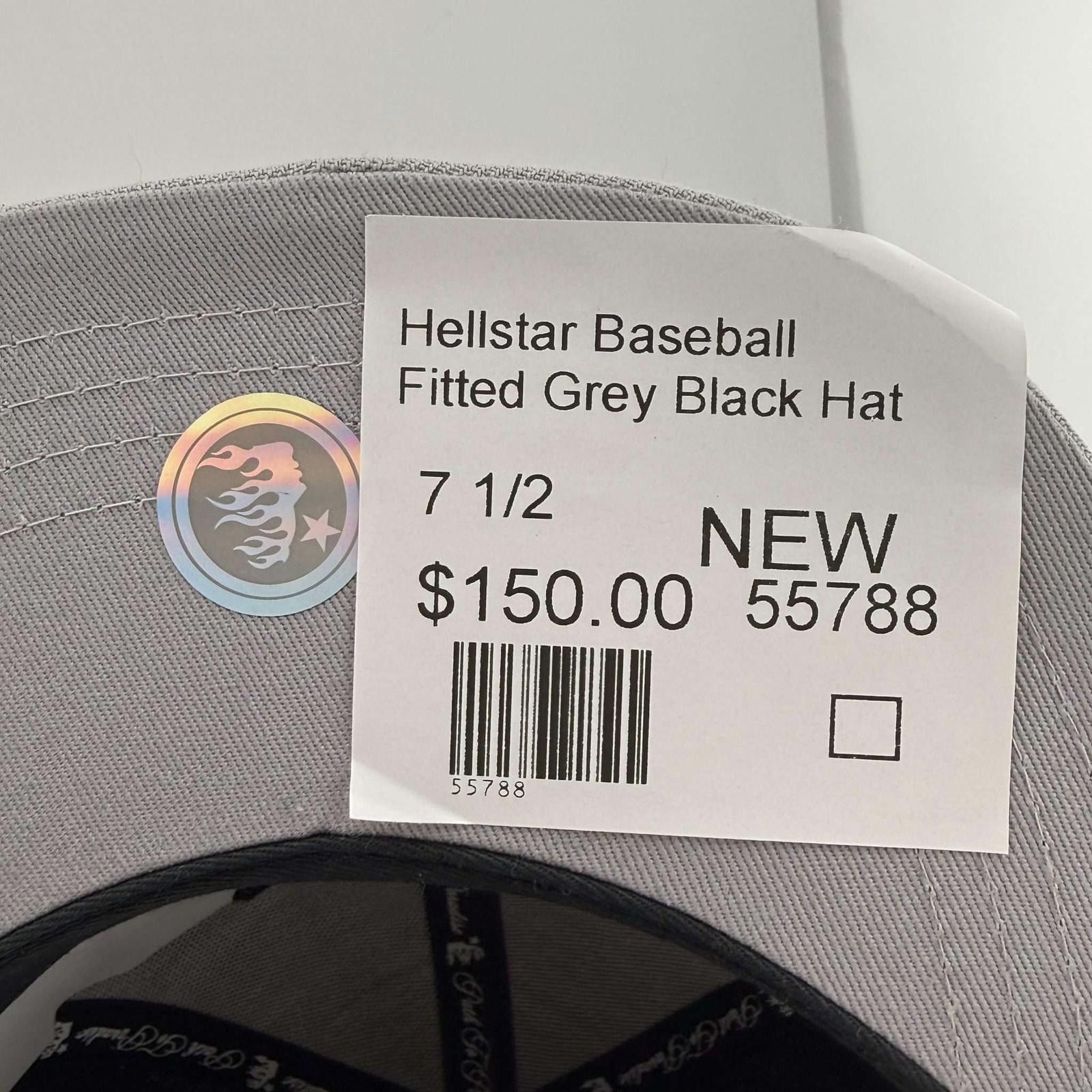 HELLSTAR Hellstar Baseball Fitted Grey Black Hat 7 1/2 New Size ONE SIZE - 9 Thumbnail