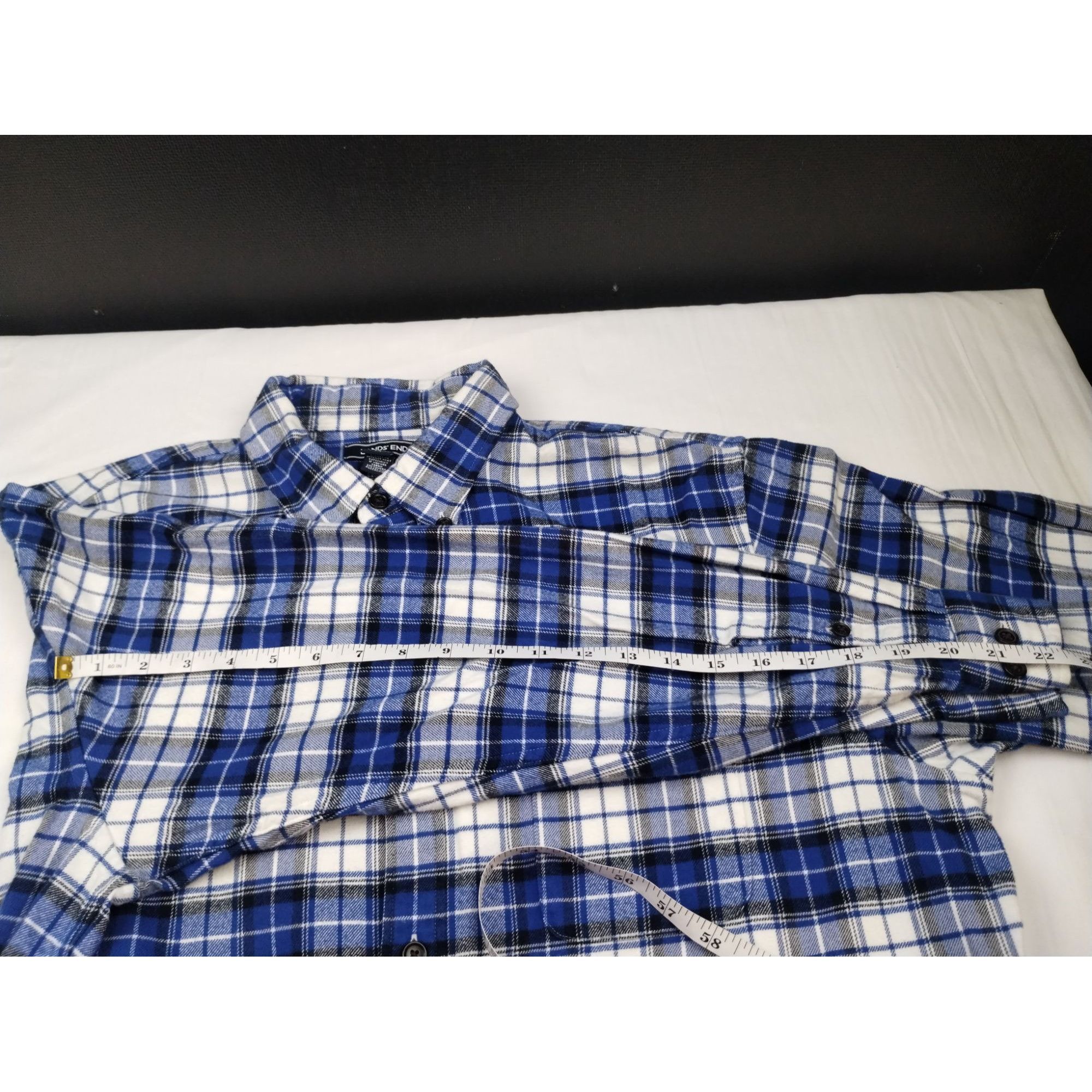 Lands' End Lands' End Men's Blue Plaid Shirt/Button Up Sz L SKU 4011 Size US L / EU 52-54 / 3 - 8 Thumbnail
