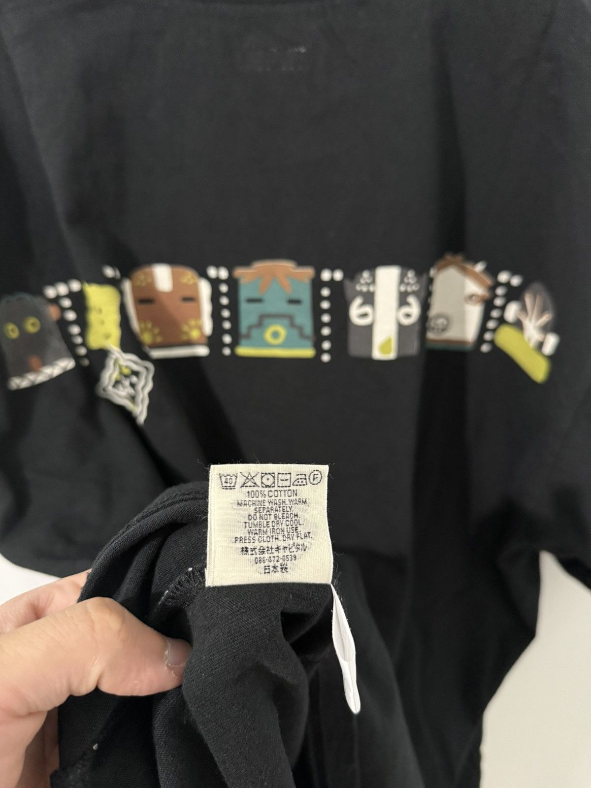 Kapital Kapital 25ss rainbowy peckshi tee black Size US XL / EU 56 / 4 - 6 Thumbnail
