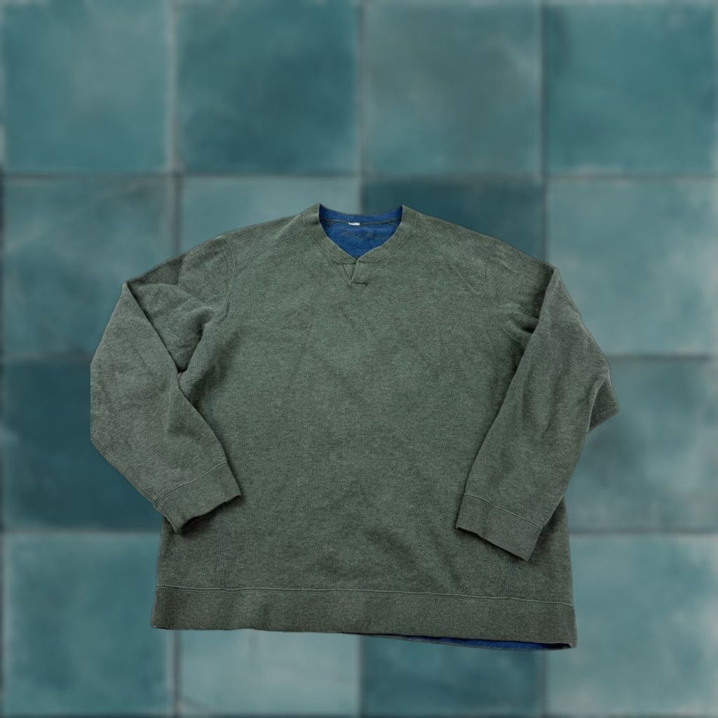 Tommy Bahama Tommy Bahama Sweater Mens XL Reversible Crewneck Pullover Knit Casual Multicolor Green Blue Crew Neck Raglan Sleeves Size US XL / EU 56 / 4 - 1 Thumbnail