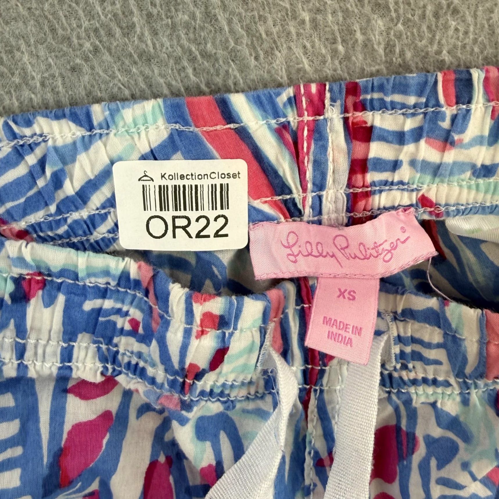 Lilly Pulitzer Lilly Pulitzer Pants Womens XS Blue Tropical Print Lounge Pajama Drawstring Size 26" / US 2 / IT 38 - 4 Thumbnail