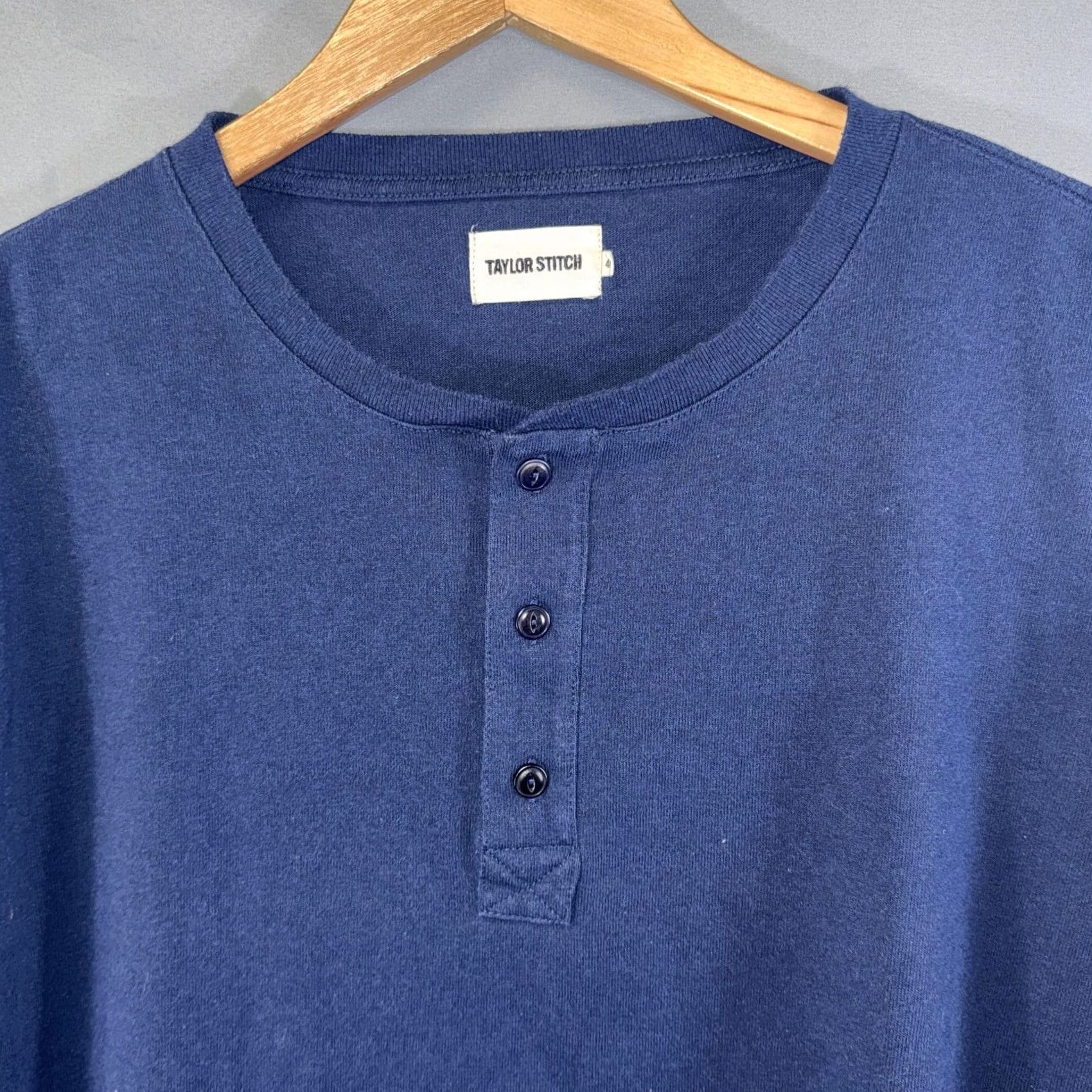 Taylor Stitch Taylor Stitch Henley Shirt Mens Large Navy Blue Long Sleeve Crewneck Casual Size US XXL / EU 58 / 5 - 3 Thumbnail