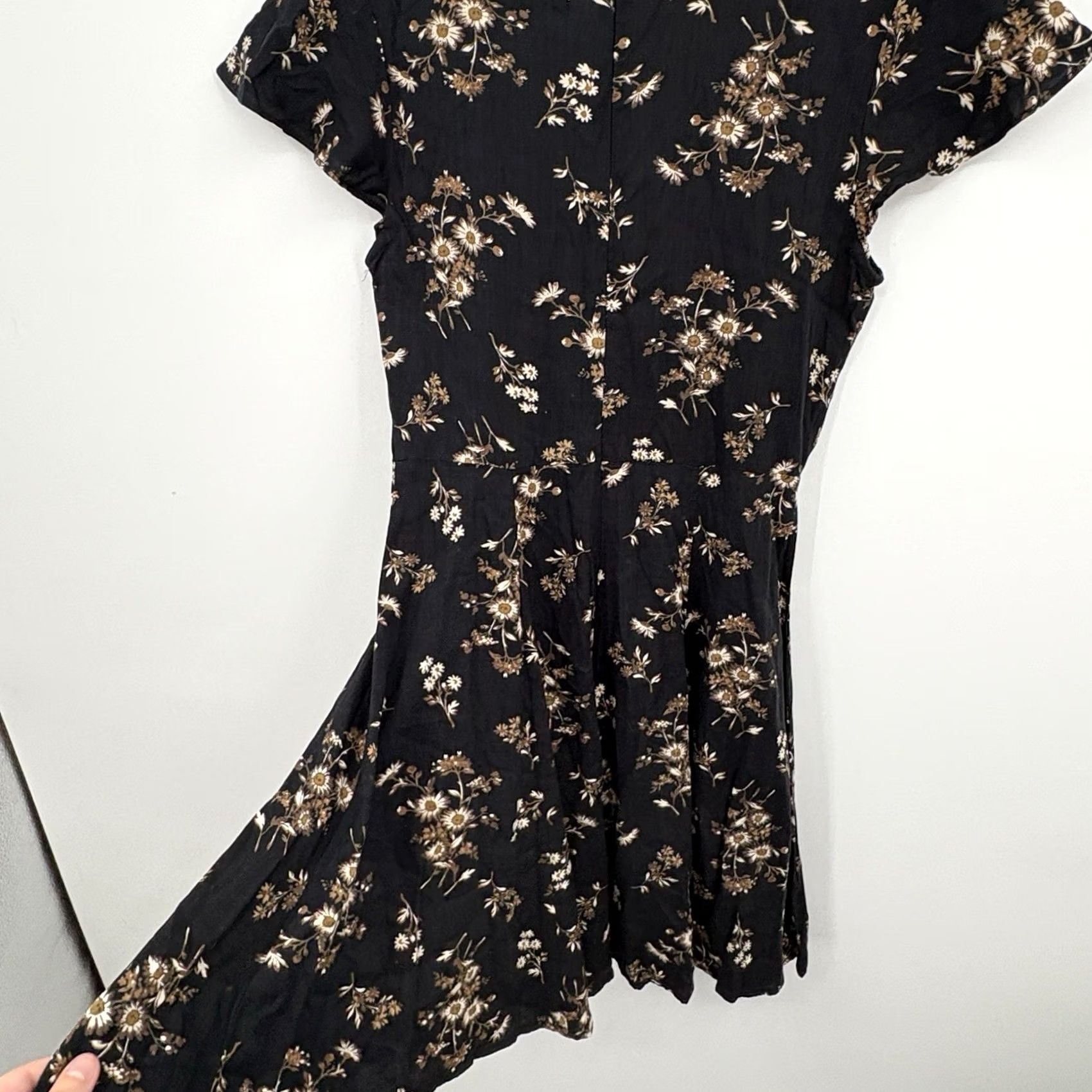 Ralph Lauren VINTAGE Denim Supply Ralph Lauren Dress Short Sleeve V-Neck Pullover Floral 90s Bohemian Gothic Grunge Fit & Flare Women 4 Black Size S / US 4 / IT 40 - 8 Thumbnail