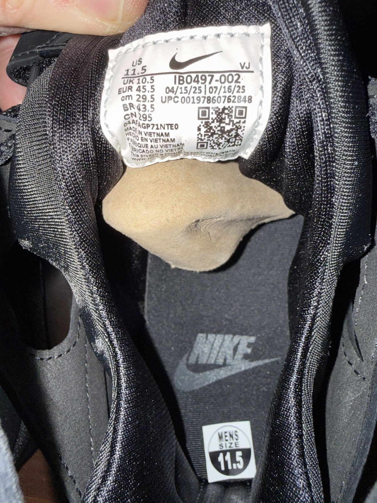 Nike Nike Air Trainer Huarache Triple Black Retro Size 11.5 Size US 11.5 / EU 44-45 - 7 Thumbnail