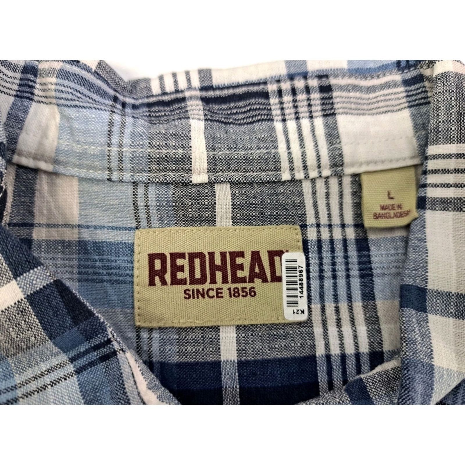 Vintage Red Head Mens Plaid Button Up Shirt Size Large Blue/Grey Short Sleeve C #7262 Size US L / EU 52-54 / 3 - 4 Thumbnail