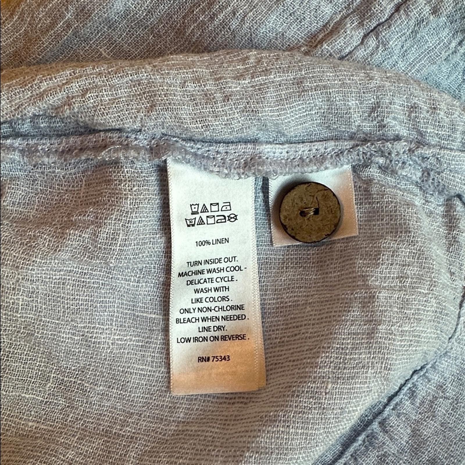 Elie Tahari Tahari Medium 100% Linen Medium Boxy Top EUC Coastal Size M / US 6-8 / IT 42-44 - 5 Thumbnail