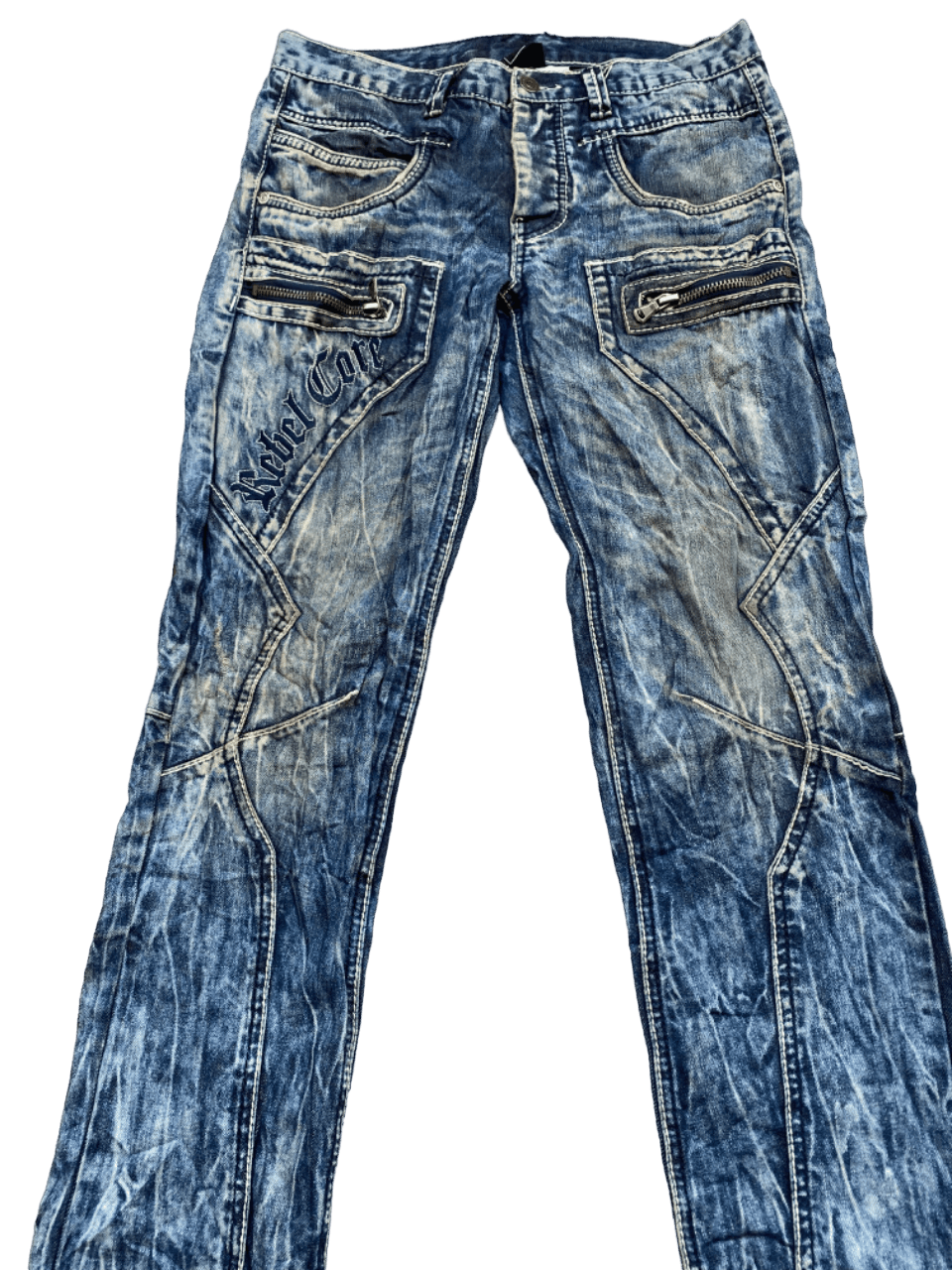 If Six Was Nine × Le Grande Bleu (L.G.B.) Distressed Rainbow Bush Pants Jeans Size US 32 / EU 48 - 5 Thumbnail