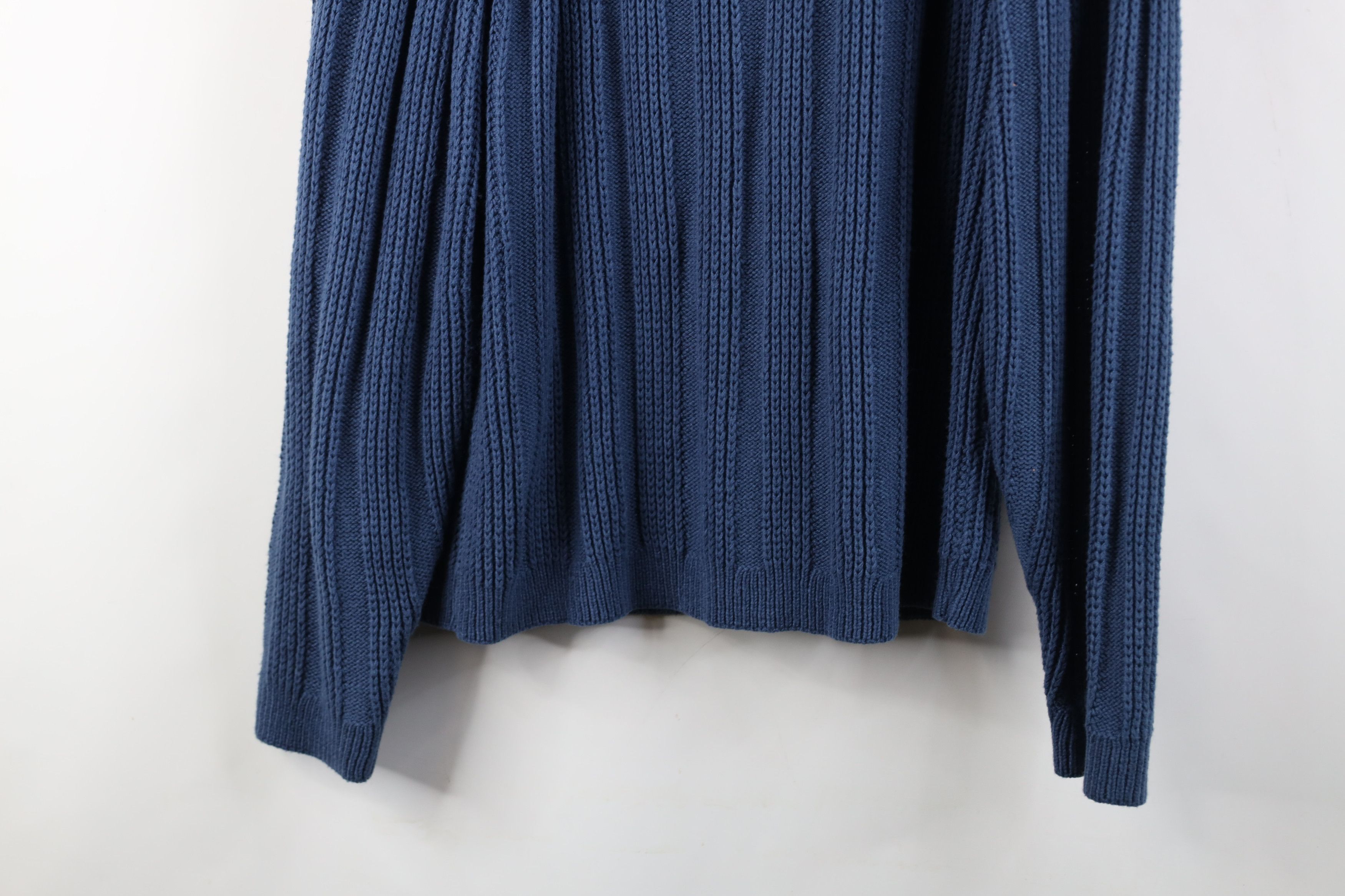 Vintage Vintage 90s Streetwear Ribbed Knit Crewneck Sweater Blue Size US L / EU 52-54 / 3 - 10 Thumbnail